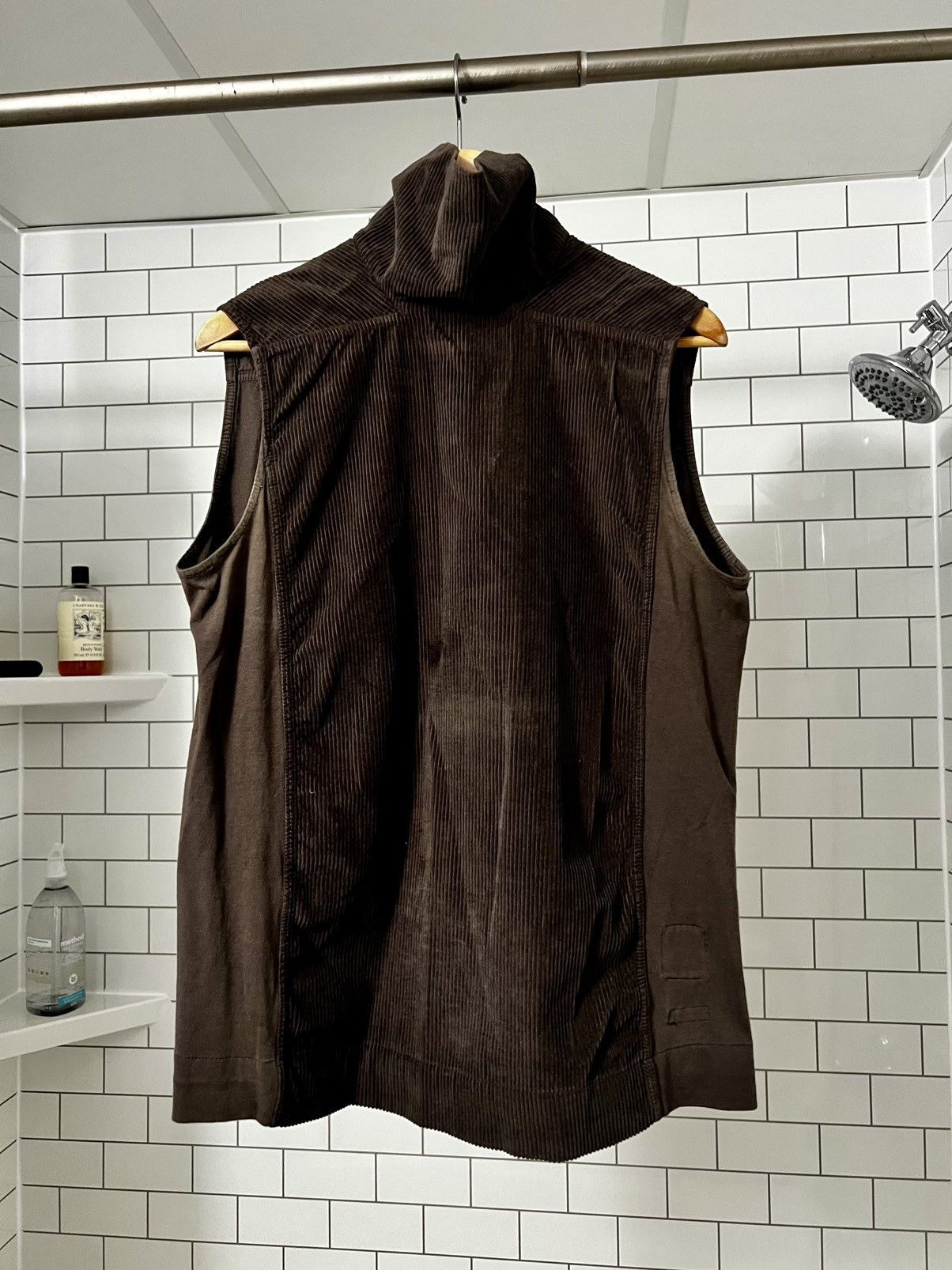 Rick Owens DRKSHDW Corduroy-fronted sleveless top
