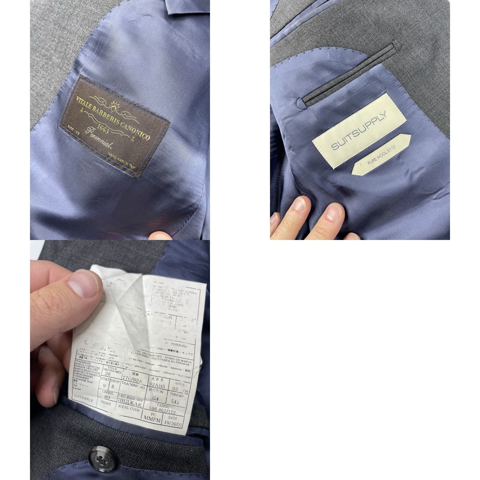 Suitsupply Suitsupply Blazer Jacket Single-Breasted Pure Wool S110 Gray Mens 36R Sport Coat Size 36R - 8 Thumbnail