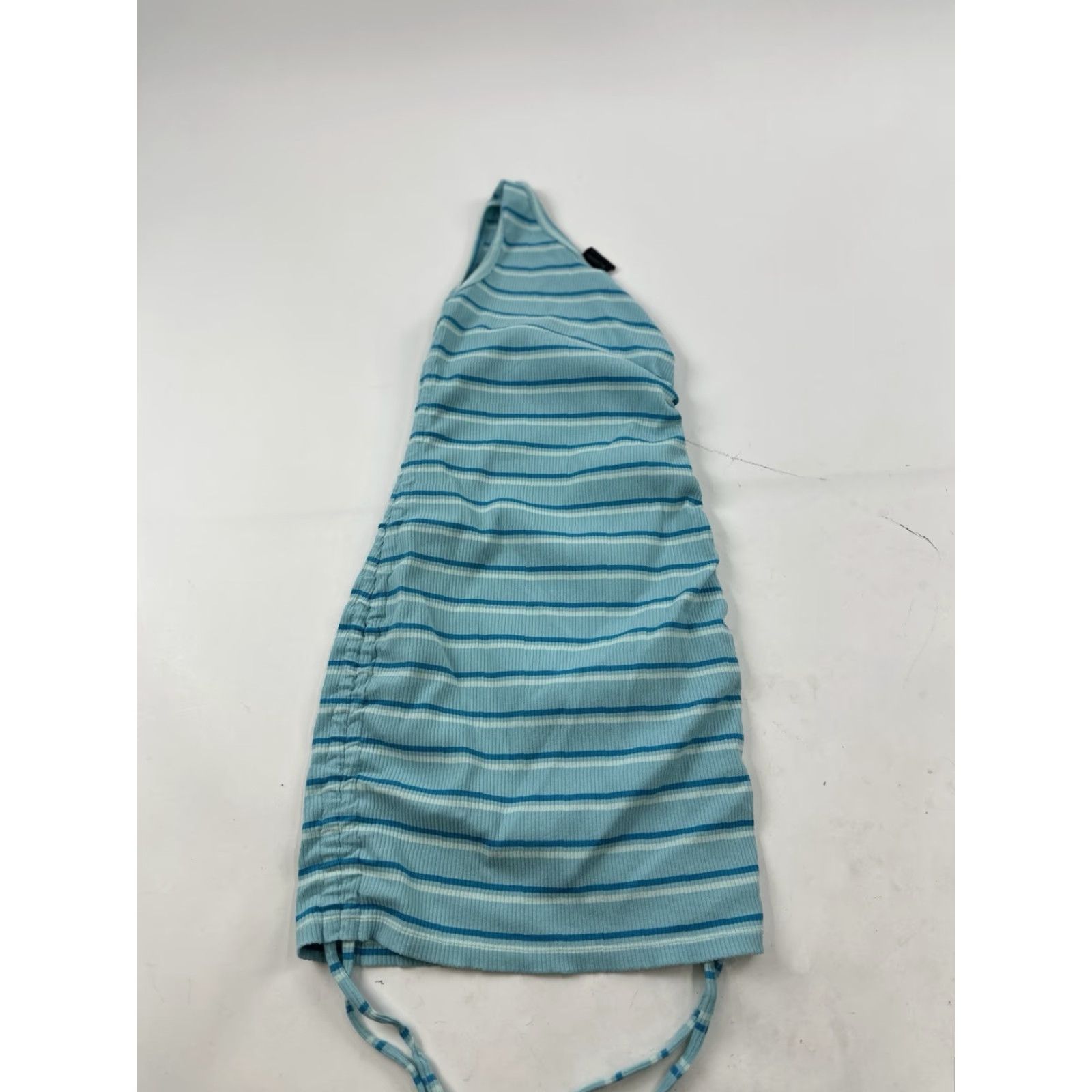Nike VINTAGE Nike Air Jordan Dress Women’s XS Blue One Shoulder Ribbed Striped Casual Mini Size XS / US 0-2 / IT 36-38 - 2 Thumbnail