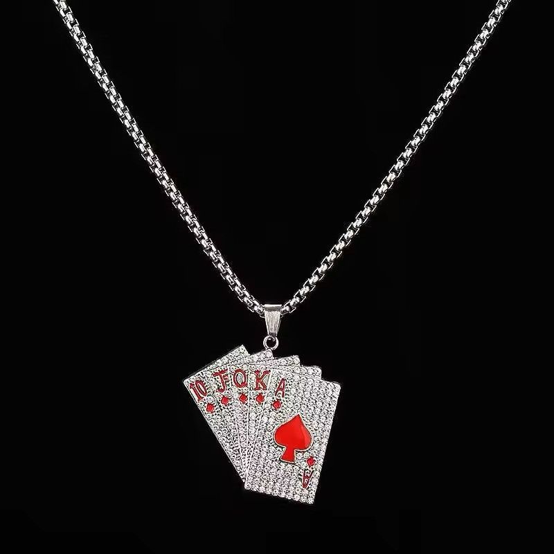 Jewelry Red Trendy Playing Card Necklace Size ONE SIZE - 2 Thumbnail