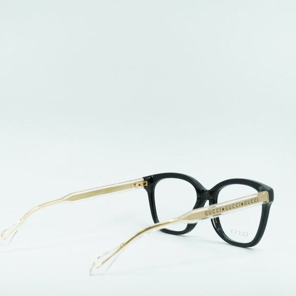 Gucci Gucci GG0566ON 001 Eyeglasses Black 52mm Square Frame Size ONE SIZE - 10 Thumbnail