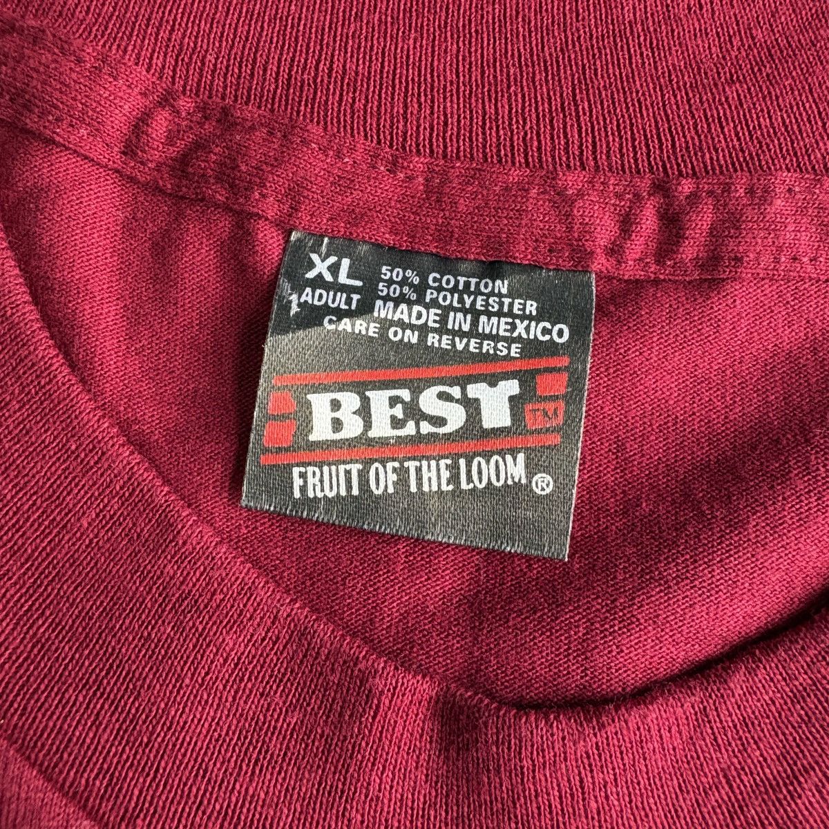 Vintage Vintage Blank Tee Fruit of the Loom Best Maroon Size US XL / EU 56 / 4 - 3 Thumbnail