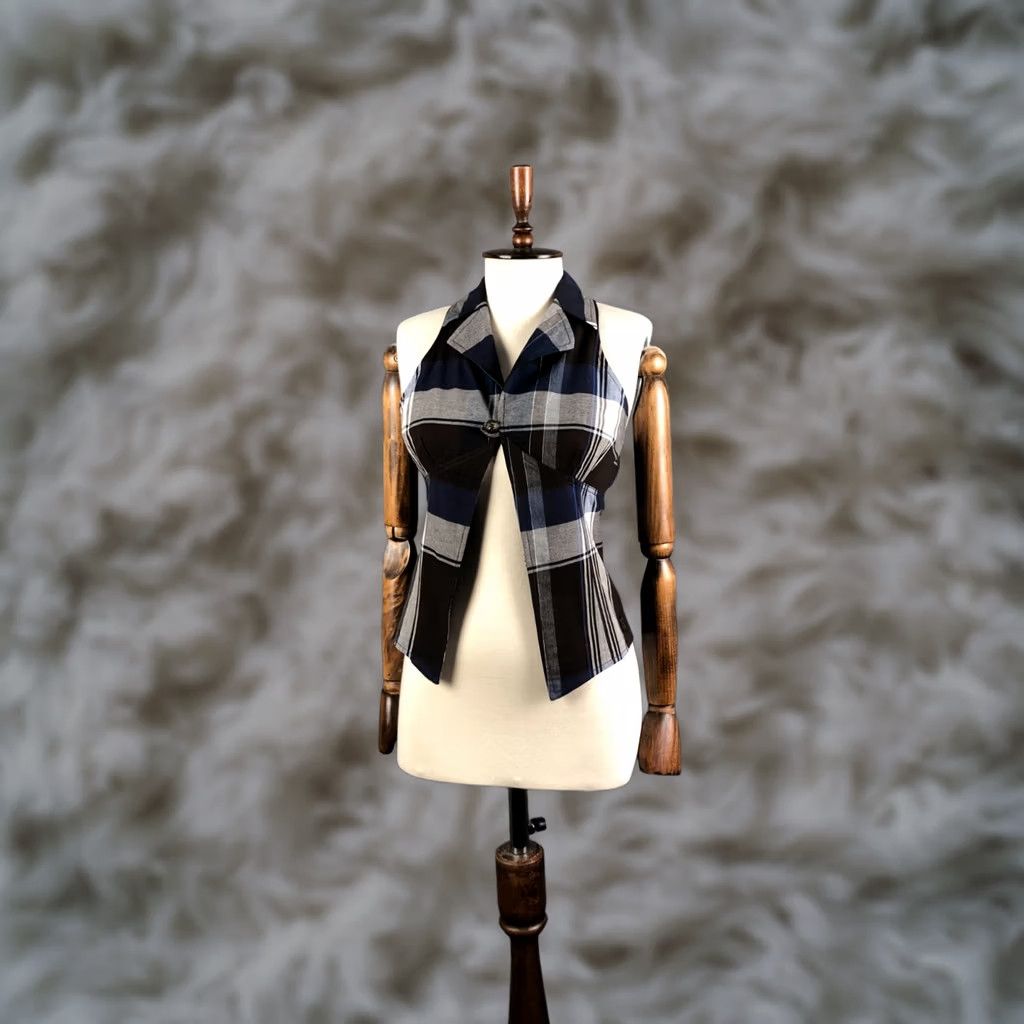 Diesel Diesel Gilet Vest Multicolor Check Shirt Womens M Short Sleeve Sleeveless Size M / US 6-8 / IT 42-44 - 1 Thumbnail