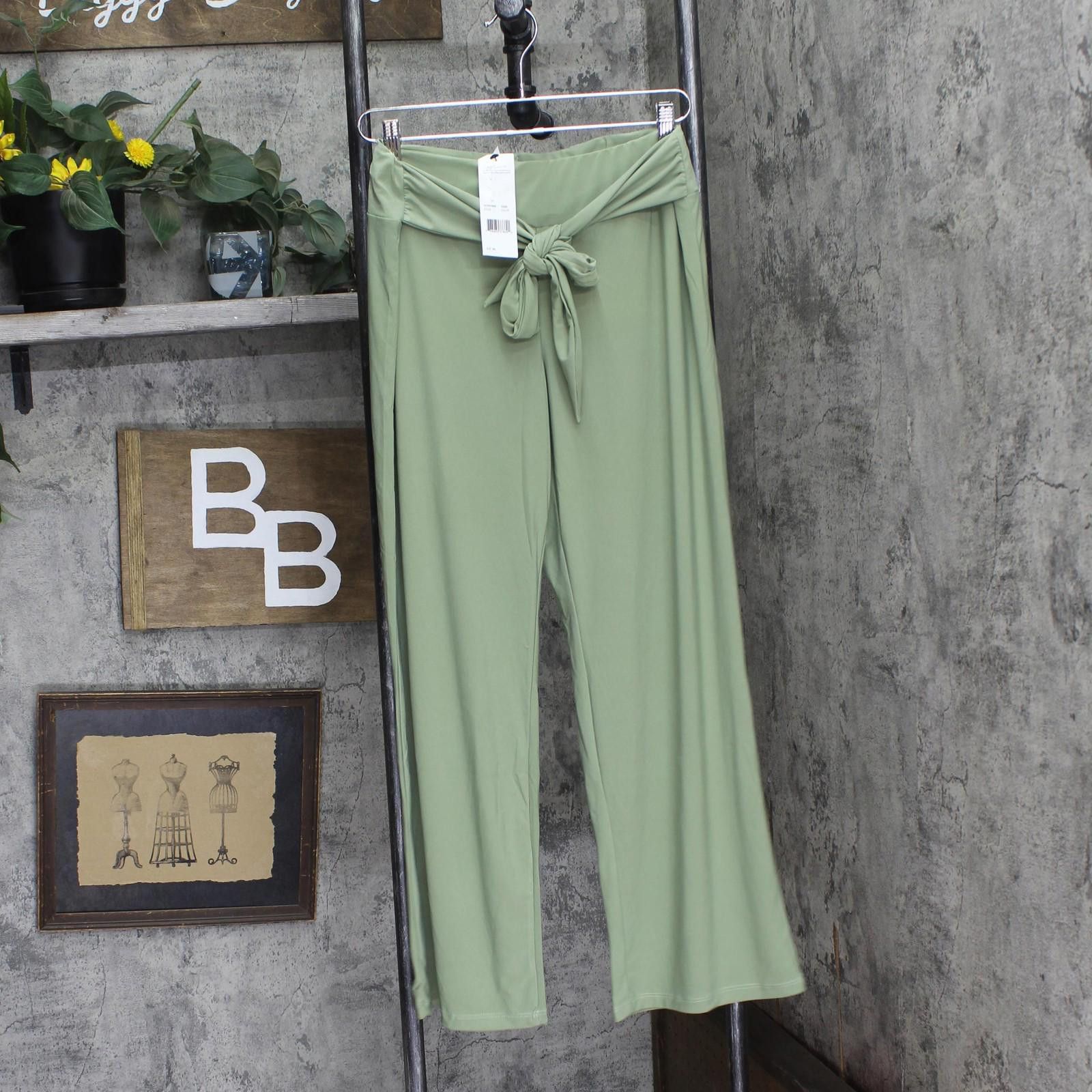 Other Nwt Ny Collection Knit Sash Pants Pitp0788s Oil Green Pl Size 36" / US 14 / IT 50 - 1 Thumbnail