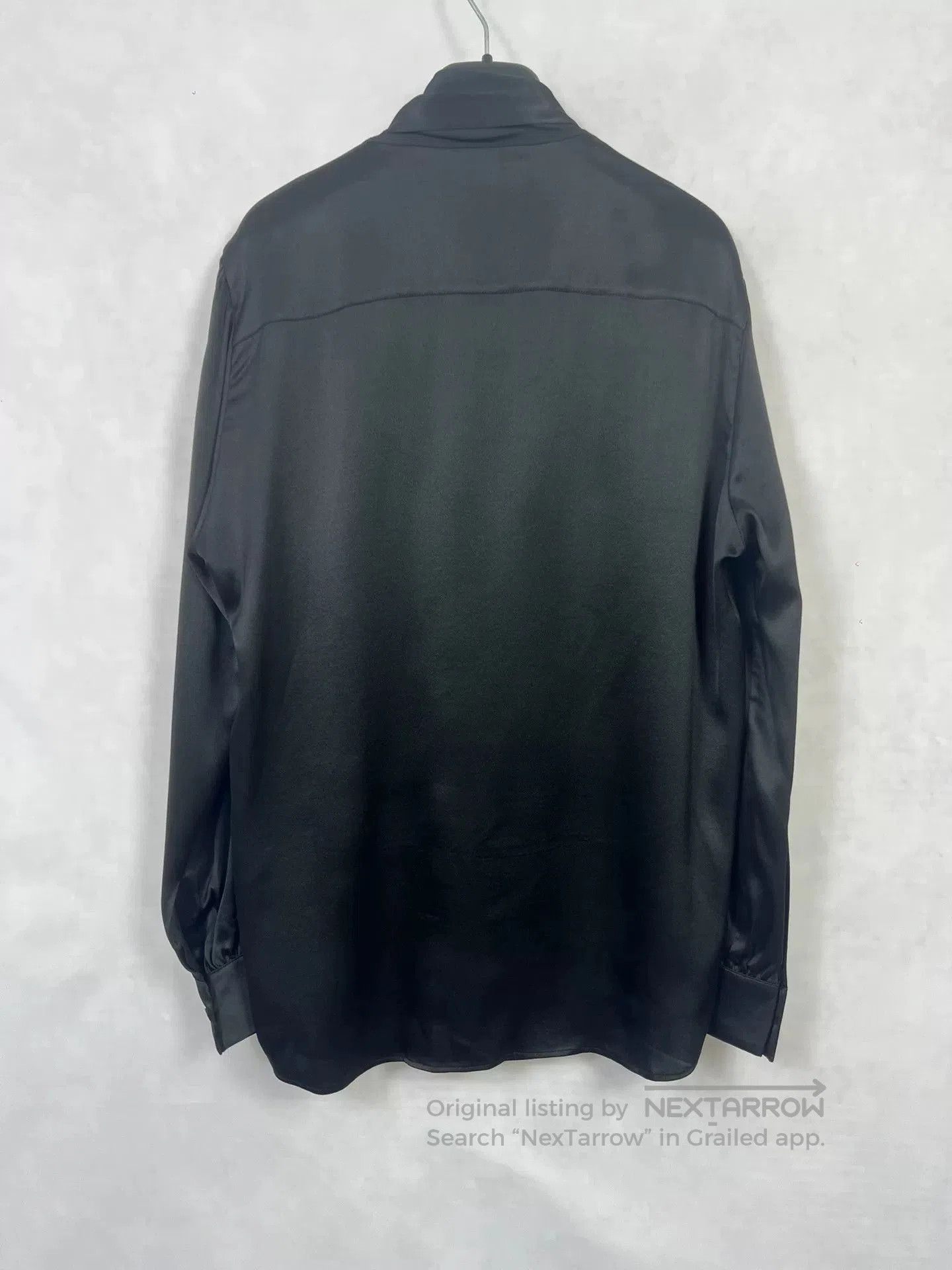 Saint Laurent Paris Saint Laurent Black Silk Asymmetrical Shirt. Size US L / EU 52-54 / 3 - 2 Thumbnail