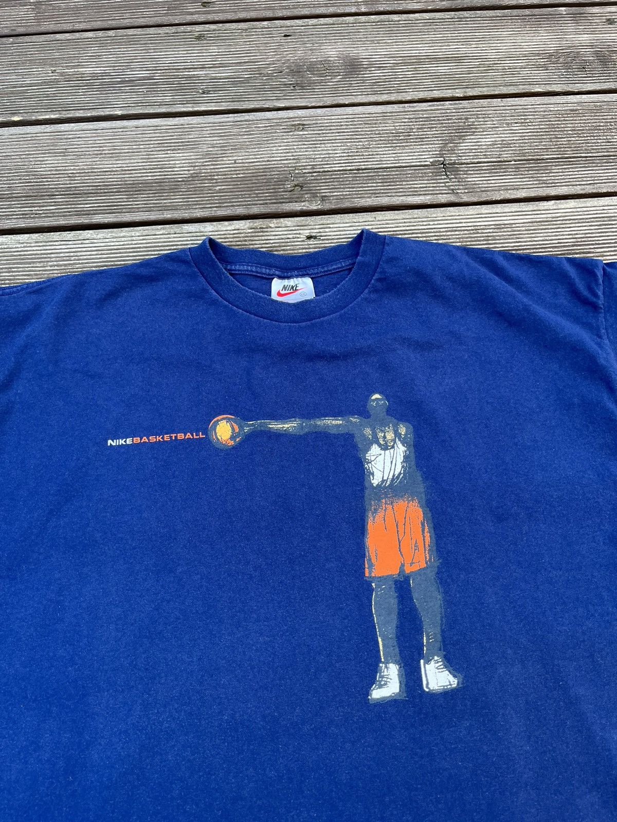 NBA × Nike × Vintage Vintage 90s Nike Basketball Player Cotton USA T-shirt xxl Size US XXL / EU 58 / 5 - 2 Thumbnail