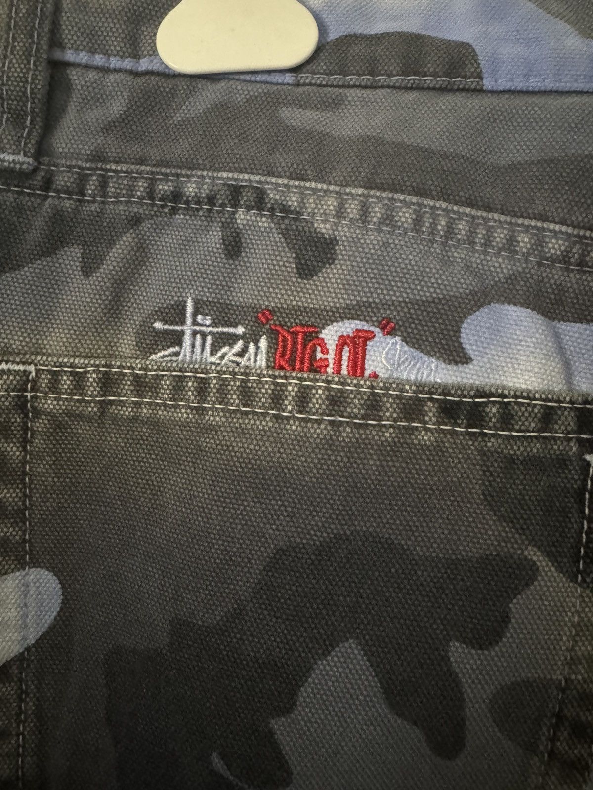 Stussy Spray Dye Canvas Big Ol Jean Blue Camo
