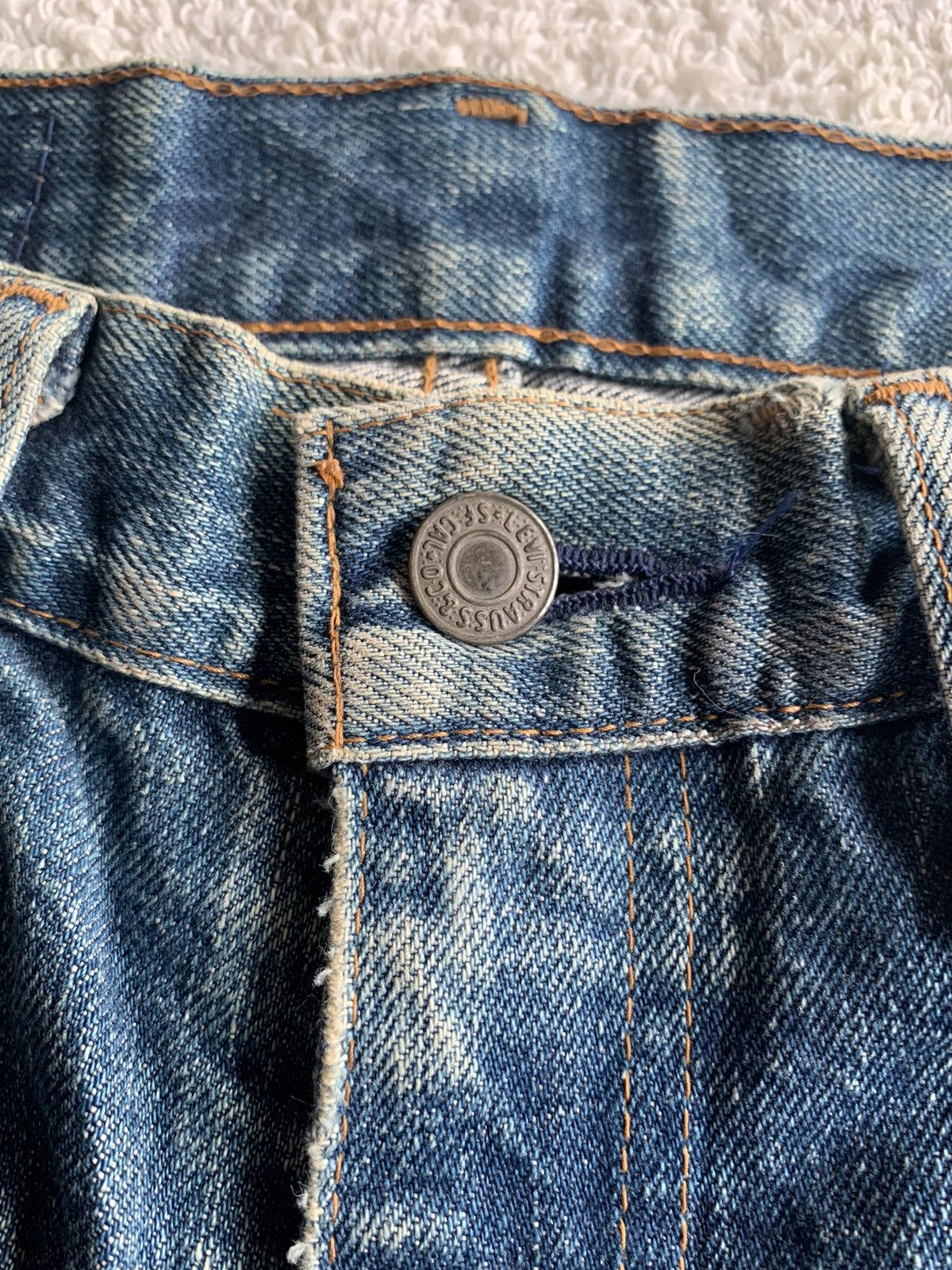 Vintage Levis Big E 502XX Selvedge Distressed Denim