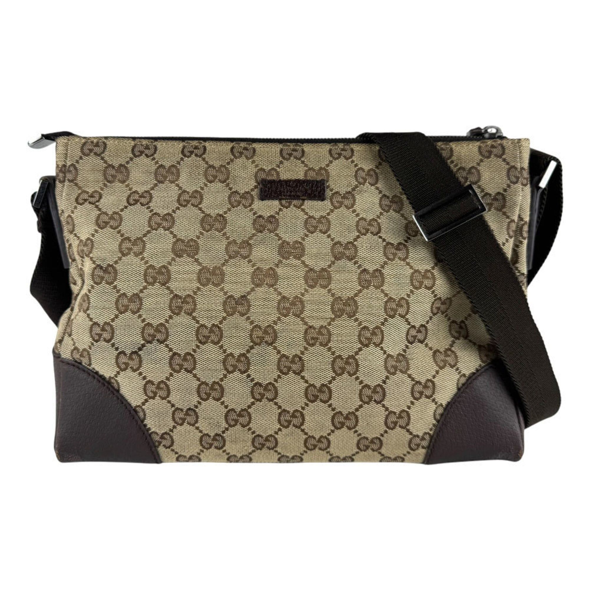 Gucci Gucci Shoulder Bag GG Canvas Leather Brown Men's Women's 114273 z9616 Size ONE SIZE - 1 Thumbnail