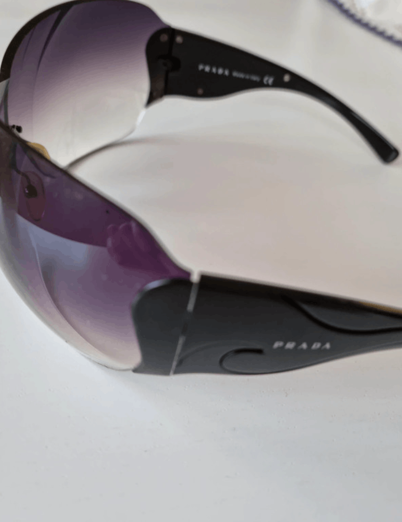 Prada PRADA 2004 Sunglasses Rimless Sport Metal Frame Shield Size ONE SIZE - 2 Thumbnail