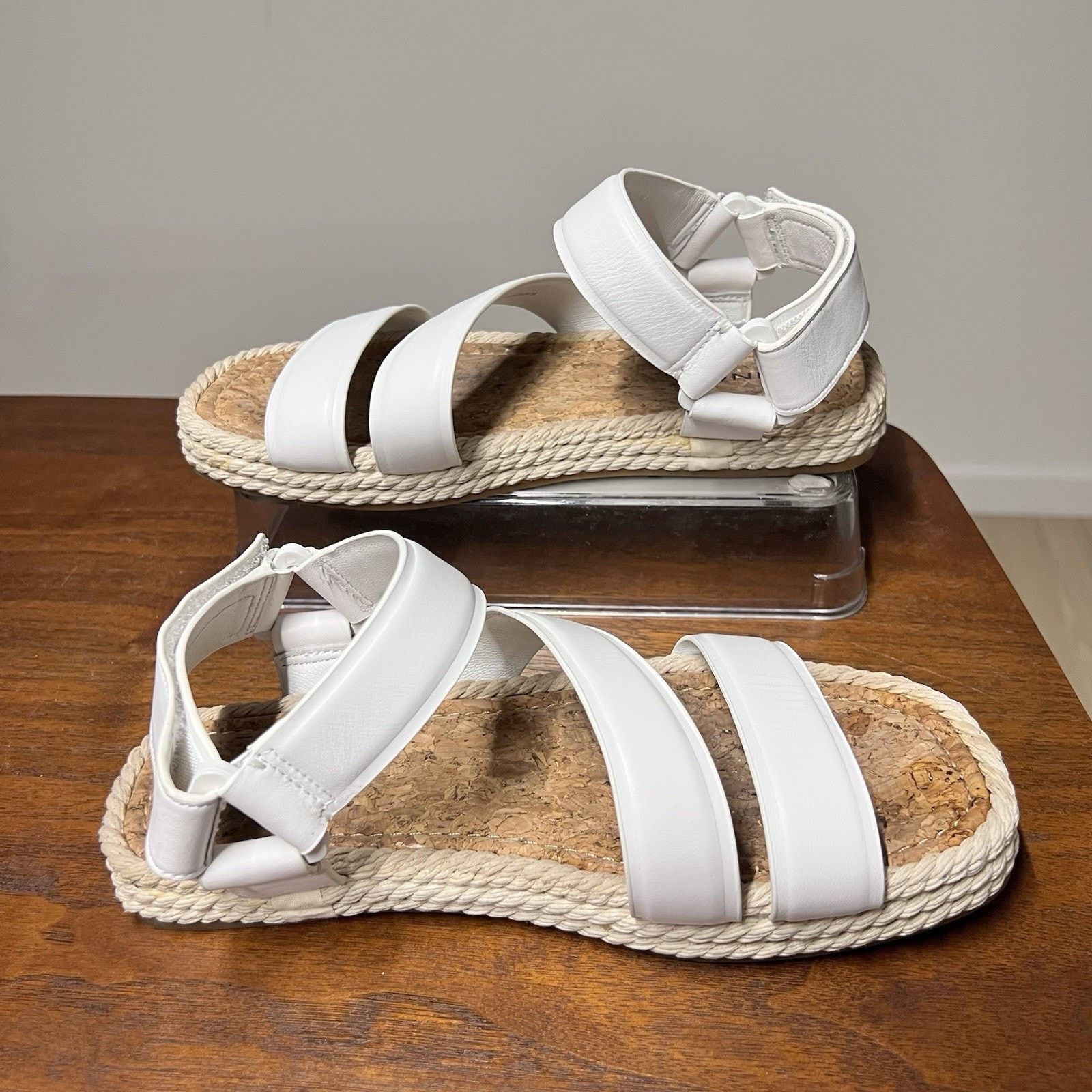 Other Vince Elian Leather Espadrille Sandal 6M White 36 EU Cork Size US 6 / IT 36 - 2 Thumbnail