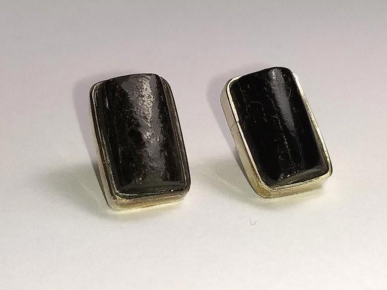 Designer Alberto Juan Mexican Sterling Silver Modern Jet Earrings Size ONE SIZE - 2 Thumbnail
