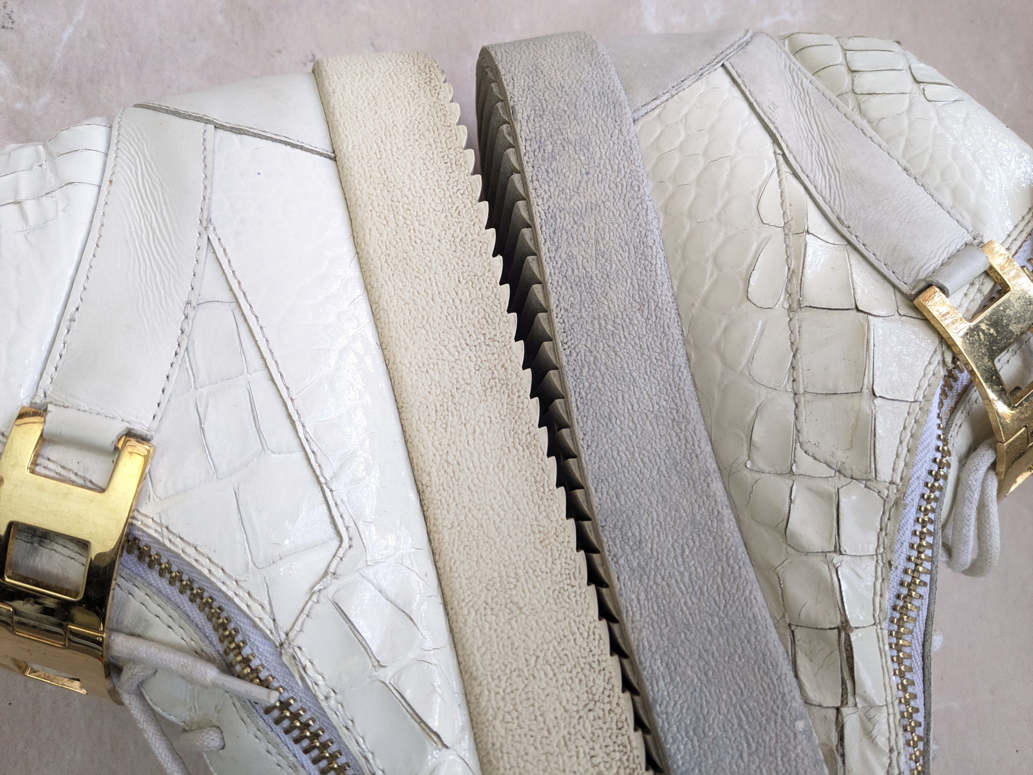 Giuseppe Zanotti Giuseppe Zanotti Sneakers White Gold 11 44 High Tops Leather Size US 11 / EU 44 - 6 Thumbnail