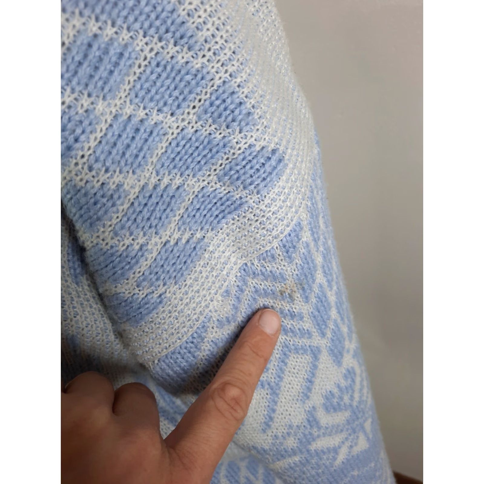 Vintage VINTAGE Profile 80's Ugly Christmas Sweater Medium Blue Wool Cowl Neck Women Size M / US 6-8 / IT 42-44 - 5 Thumbnail