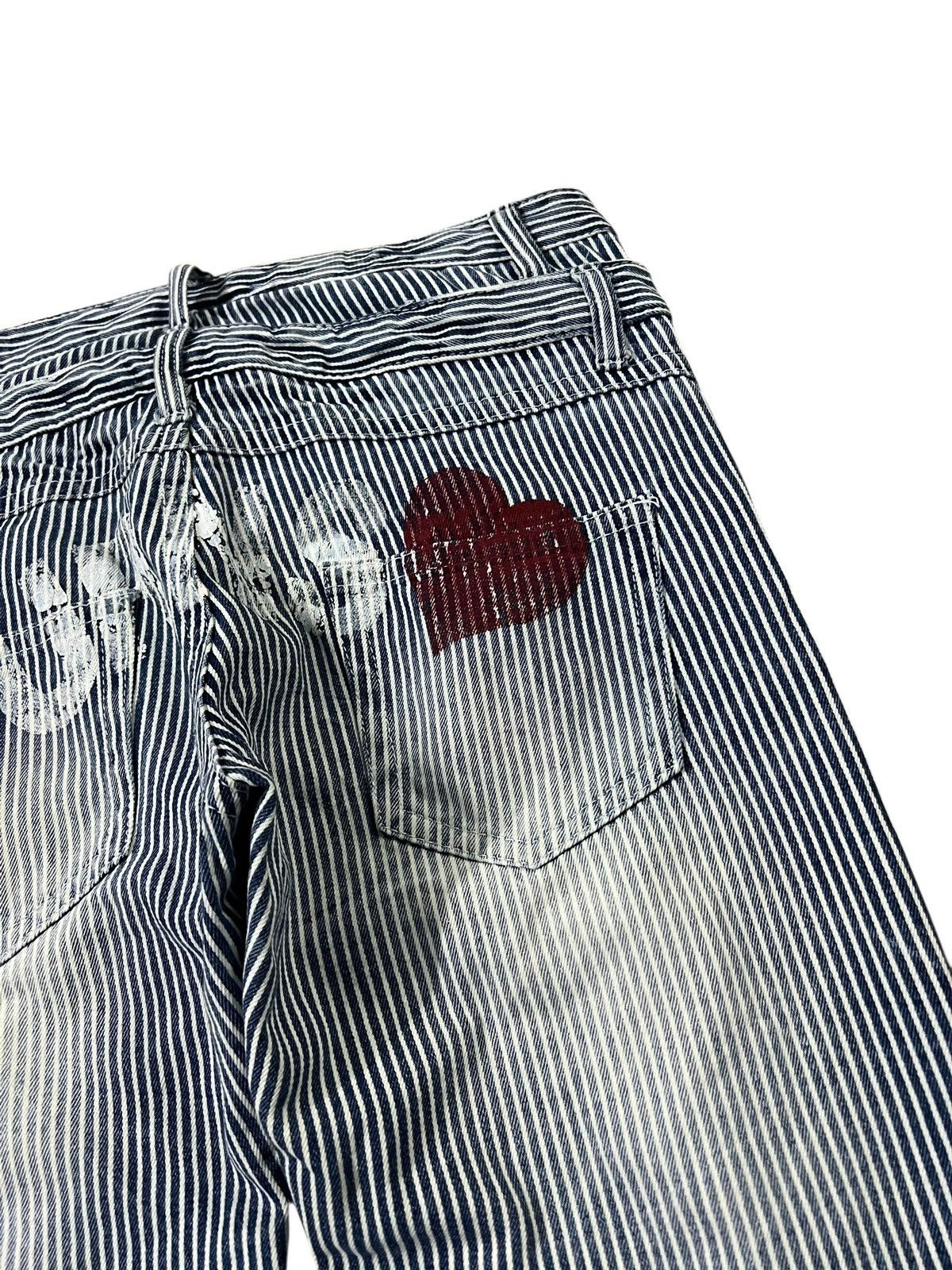 Japanese Brand 💥Double Waist💥Colza Distress Hickory Patchwork Jean Size US 32 / EU 48 - 15 Thumbnail