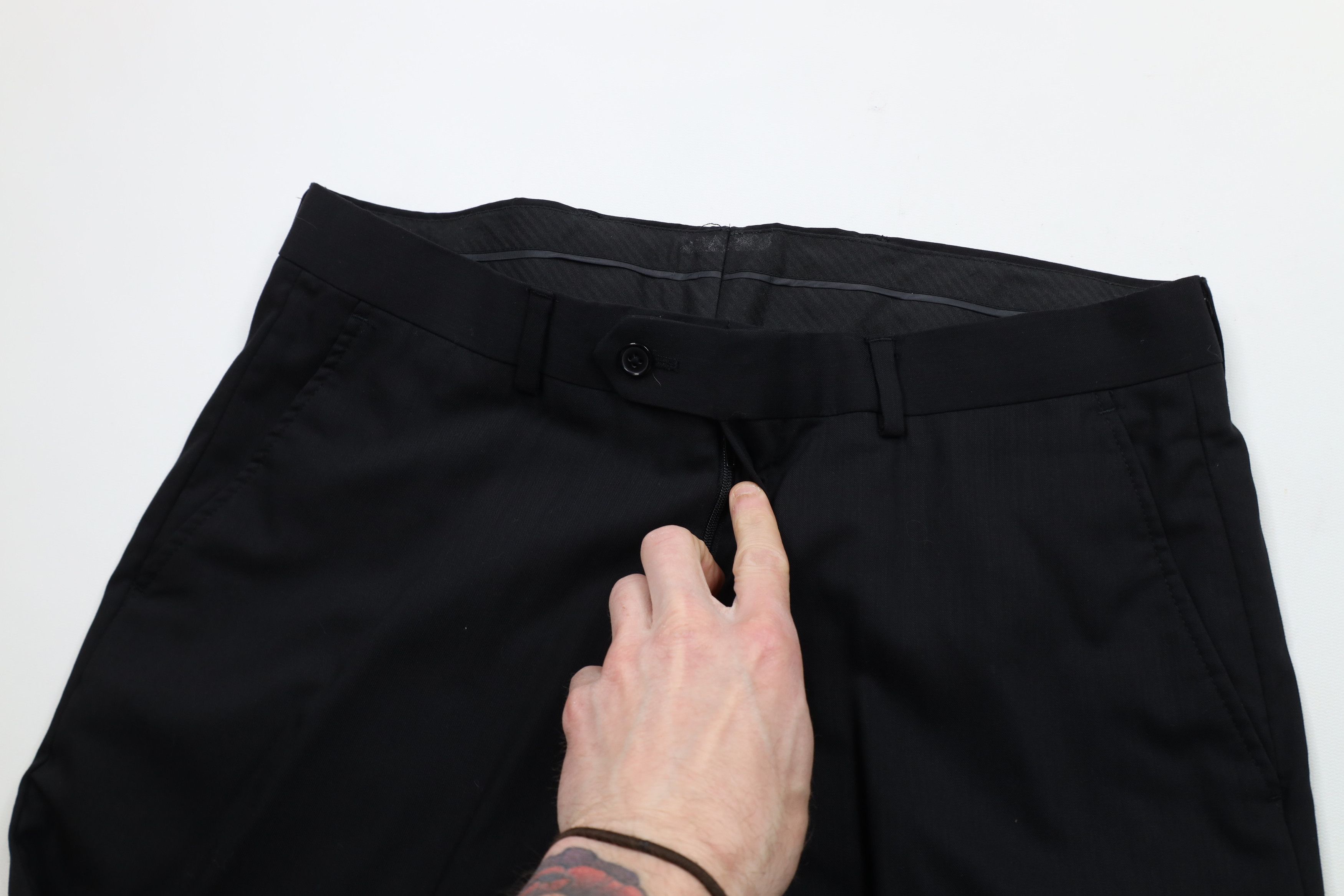 Vintage Vintage 90s Streetwear Wide Leg Chino Pants Trousers Black Size US 34 / EU 50 - 6 Thumbnail