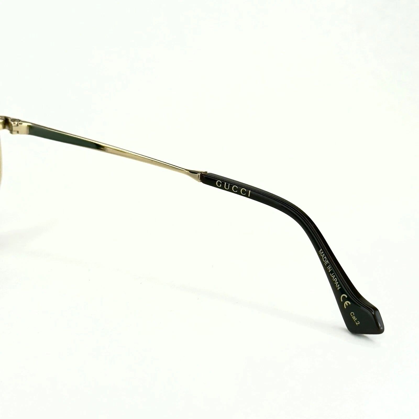 Gucci GUCCI GG0841S 0841 Retro Gold Blue Metal Logo Sunglasses 003 Size ONE SIZE - 3 Thumbnail