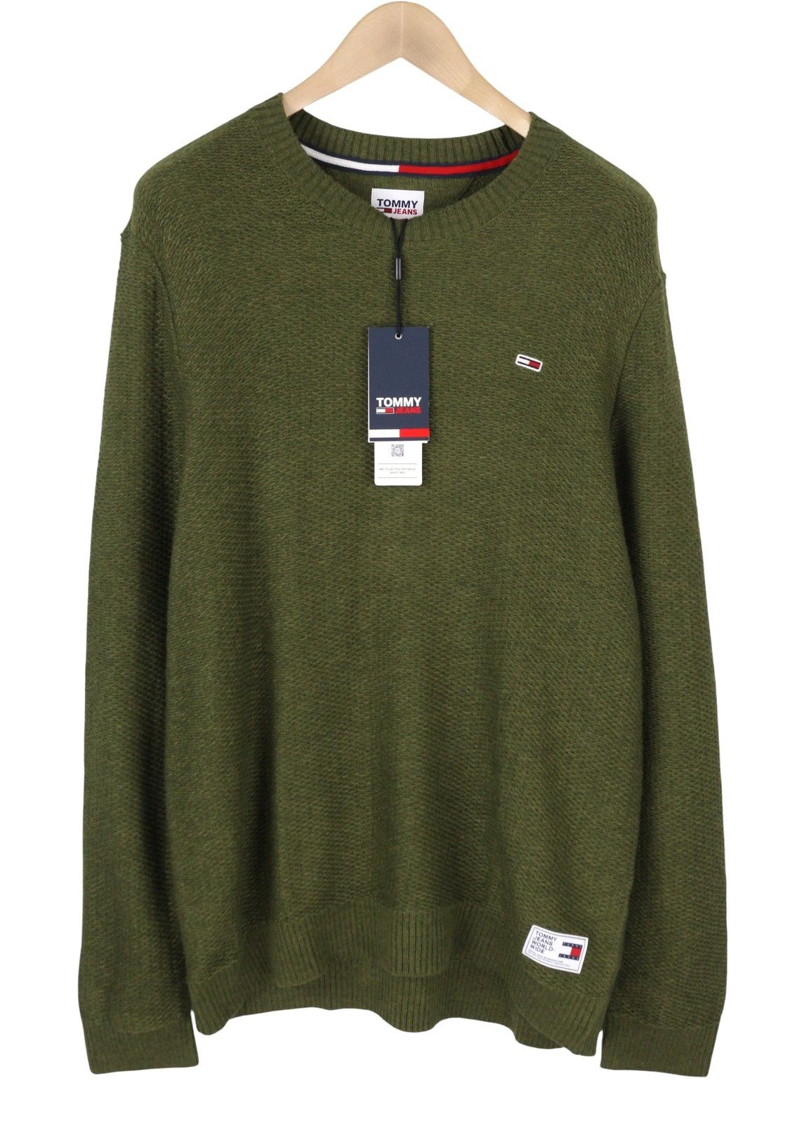 Tommy Hilfiger REQ STRUCTURED 2XL Olive Green Knit Jumper 87382 Size US XXL / EU 58 / 5 - 1 Thumbnail