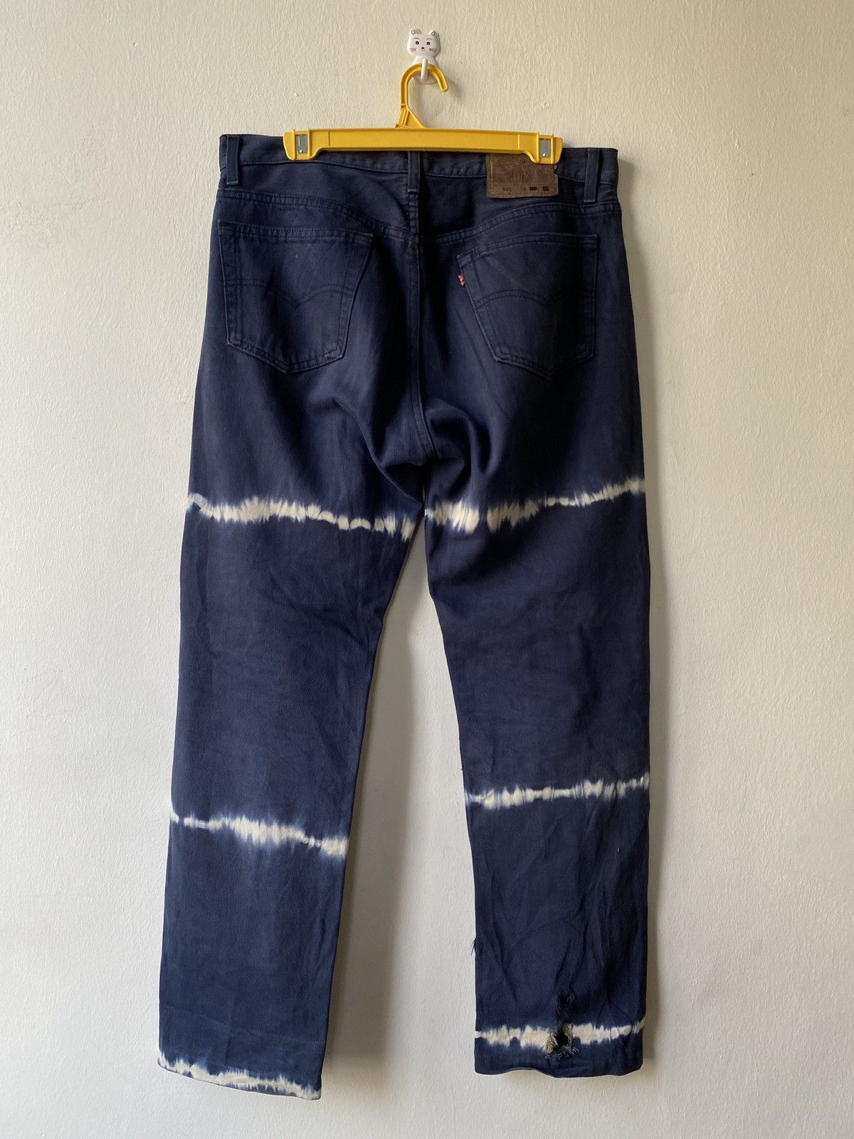 Levi's × Levi's Vintage Clothing × Vintage Vintage 90s Levi’s 501 Blue White Tye Dye Distressed Denim Size US 34 / EU 50 - 2 Thumbnail