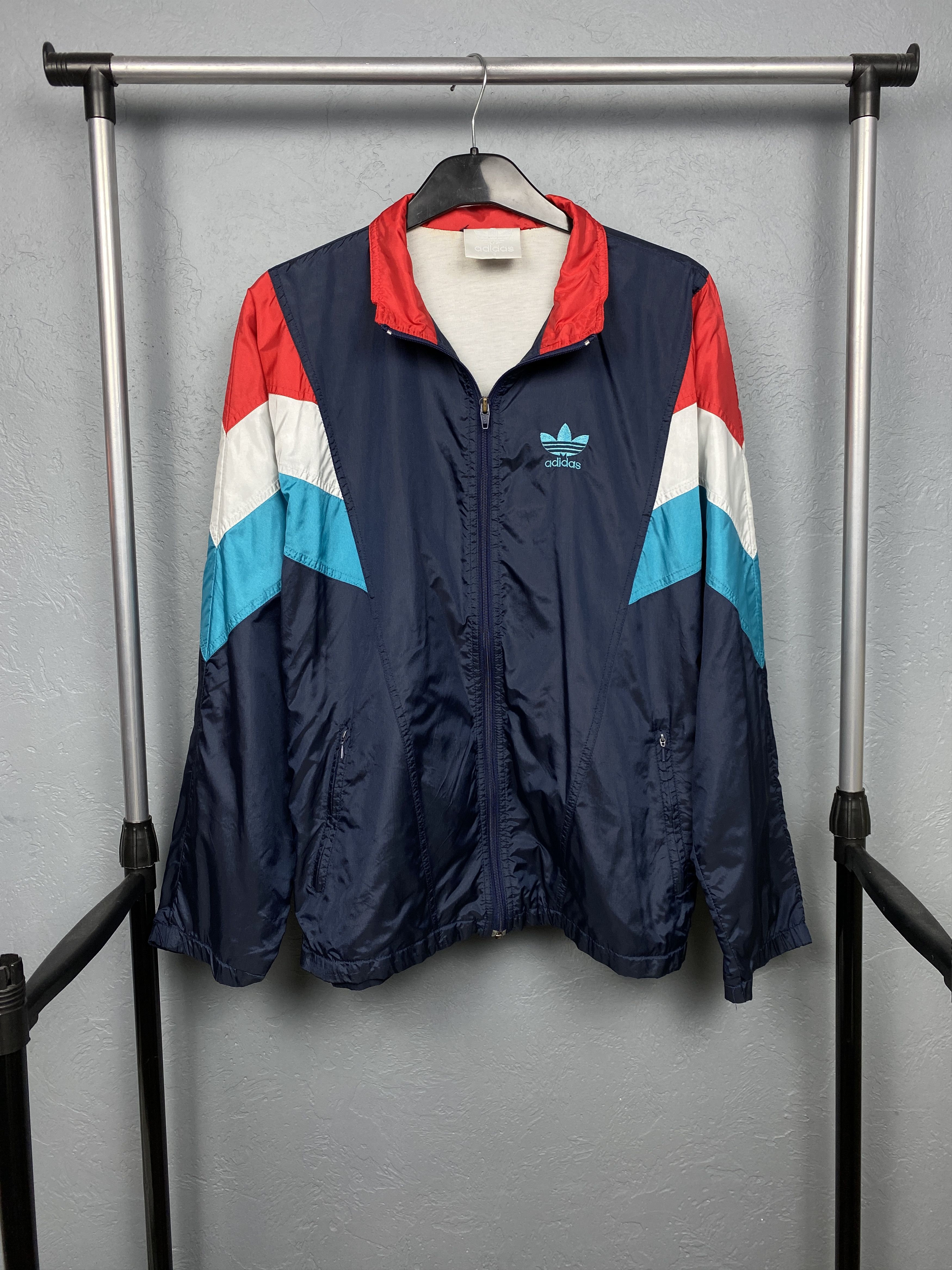 Adidas × Vintage Adidas 90s Vintage Mens Track Top Nylon Jacket Size US XL / EU 56 / 4 - 1 Thumbnail