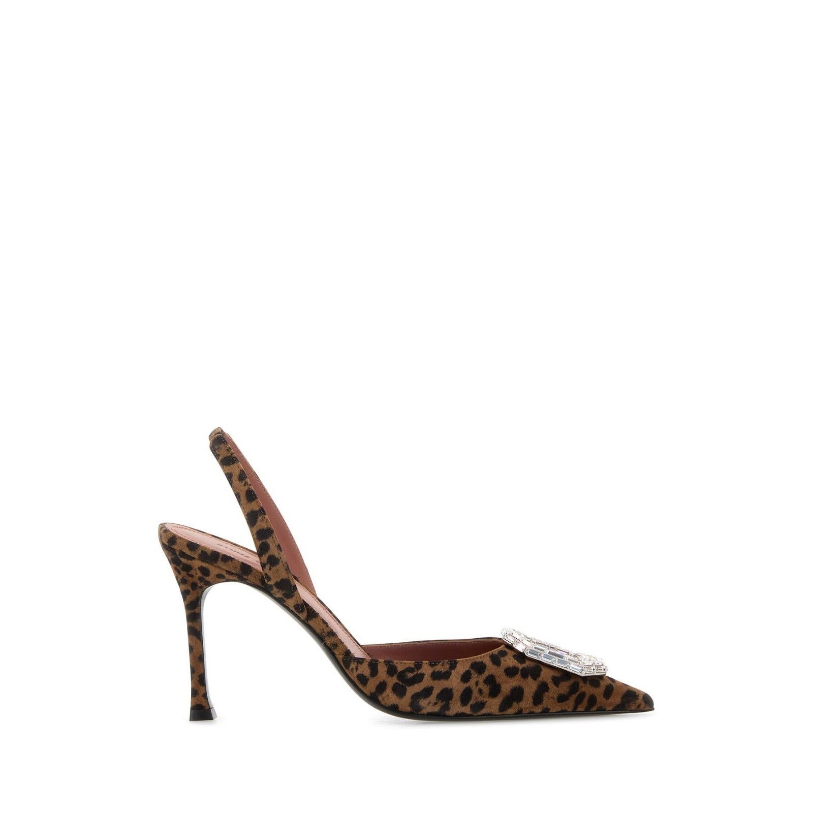 AMINA MUADDI Camelia Crystal Jewel Brown Black Suede 90mm He