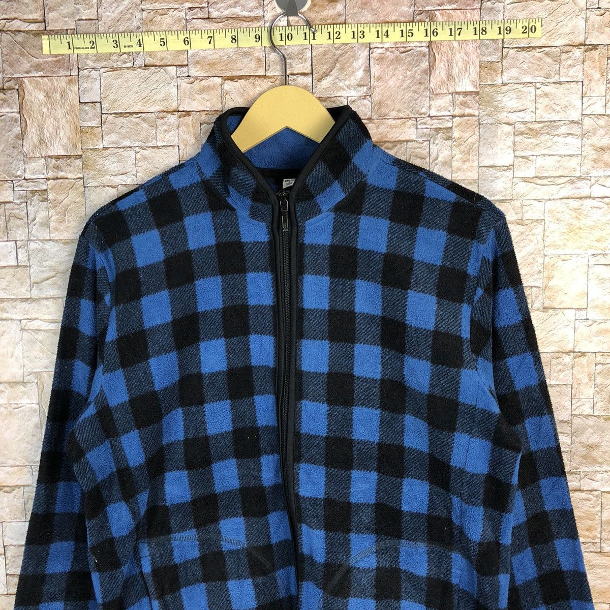 Uniqlo × Vintage Uniqlo Blue checkered Sweater fleece jacket