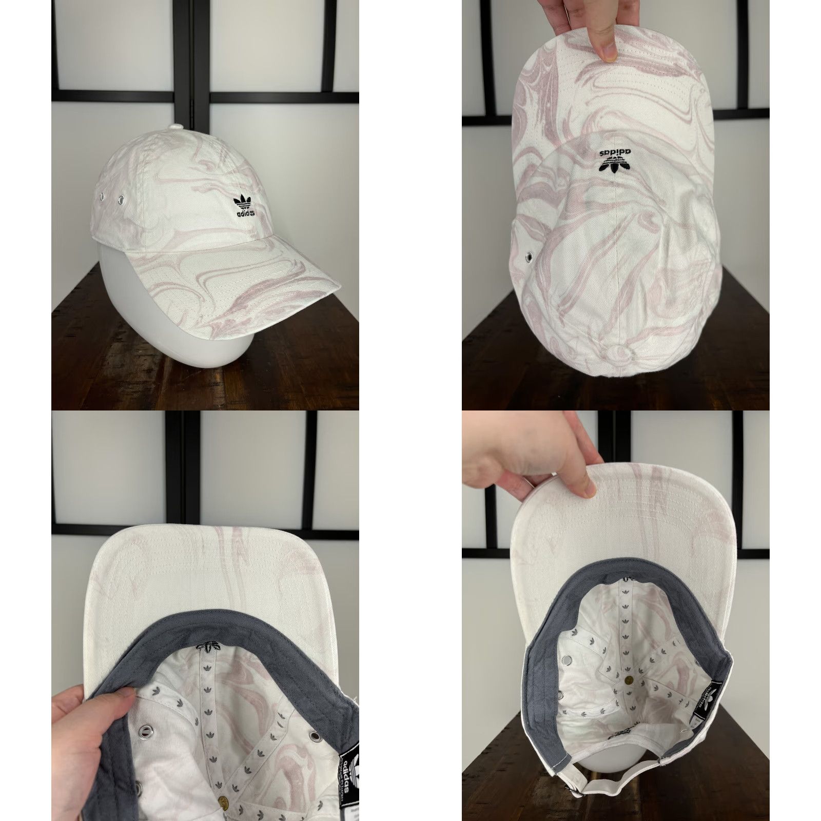 Adidas Adidas Hat Cap Adjustable One Size White Pink Pastel Marble Wash Cotton Baseball Cap Unisex Adults Mens Womens Boys Girls Size ONE SIZE - 8 Thumbnail