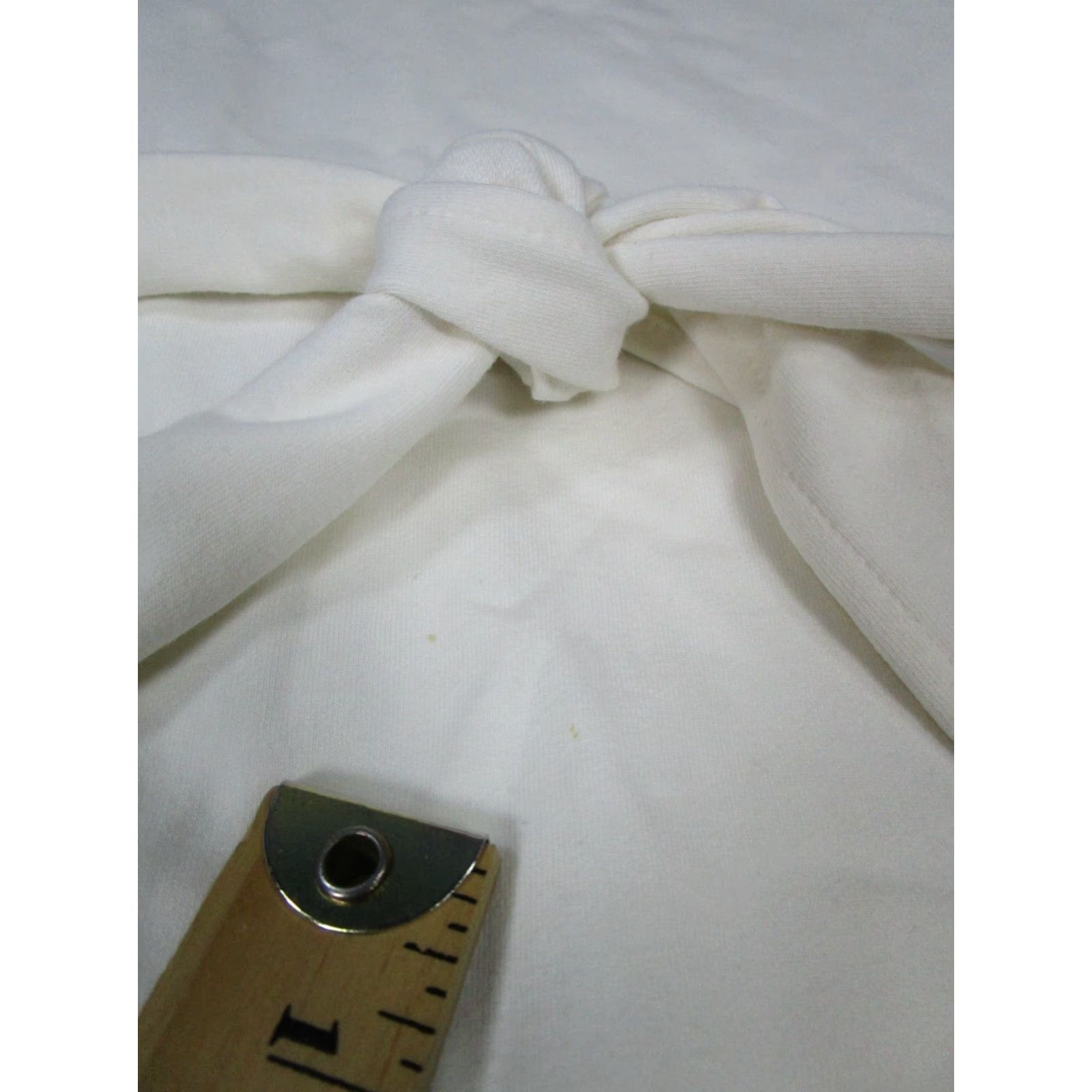 Ann Taylor VINTAGE Ann Taylor Sweater Womens L Solid Ivory Wrap Cotton Long Sleeve Round Neck Works with Limited Defects (Stains Shown) Mens/Womens Size L / US 10 / IT 46 - 7 Thumbnail