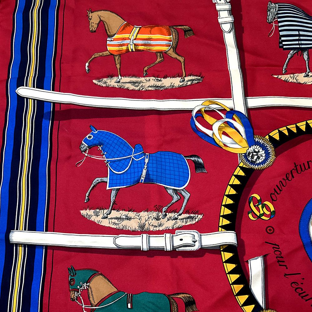 Hermes Hermès Scarf Couvertures Tenues Jour Horse Equestrian Silk Size ONE SIZE - 6 Thumbnail
