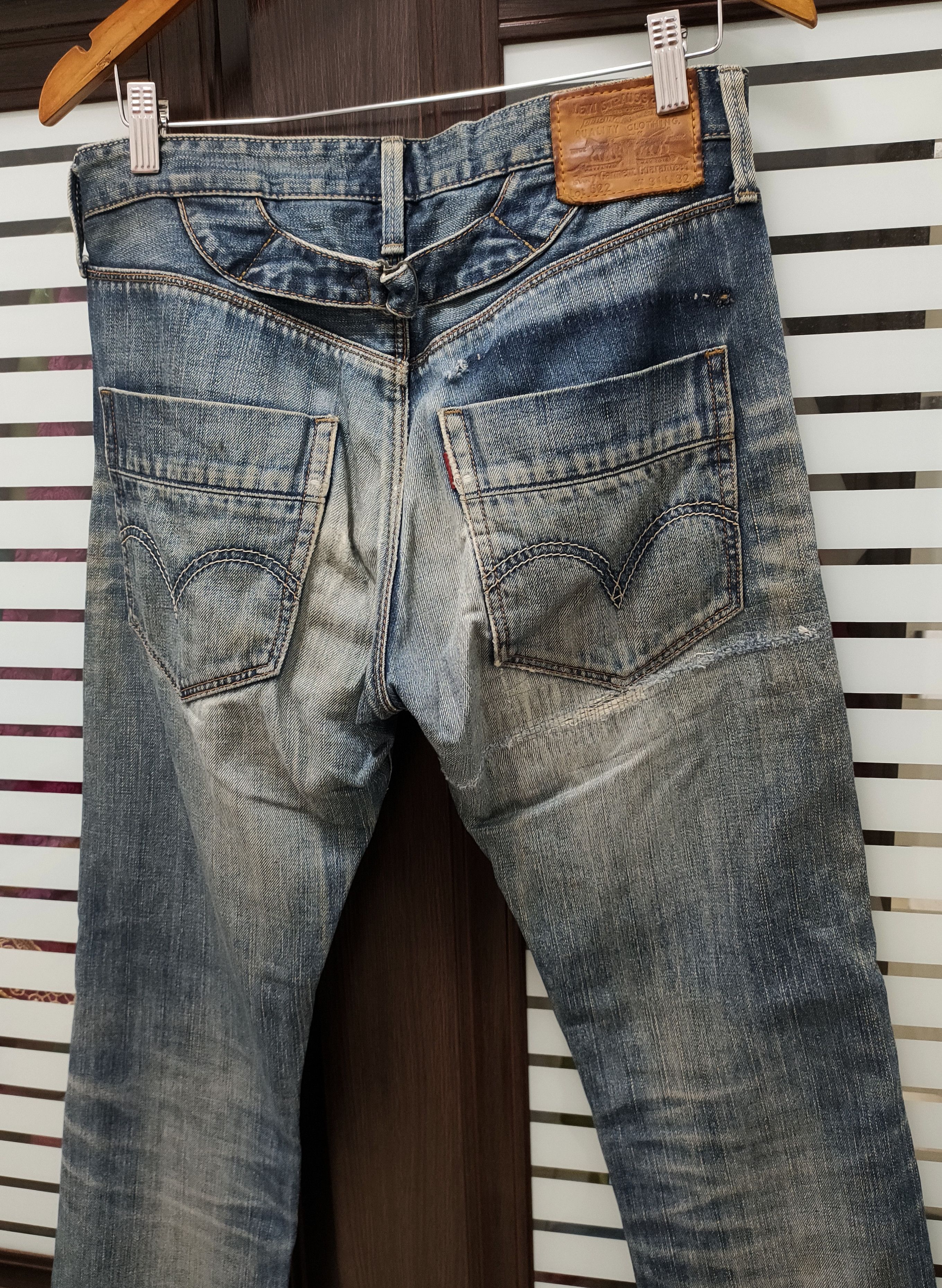 Levi's 💥 Flared Levi's 522 Buckle Back Distressed💥 Size US 32 / EU 48 - 16 Thumbnail