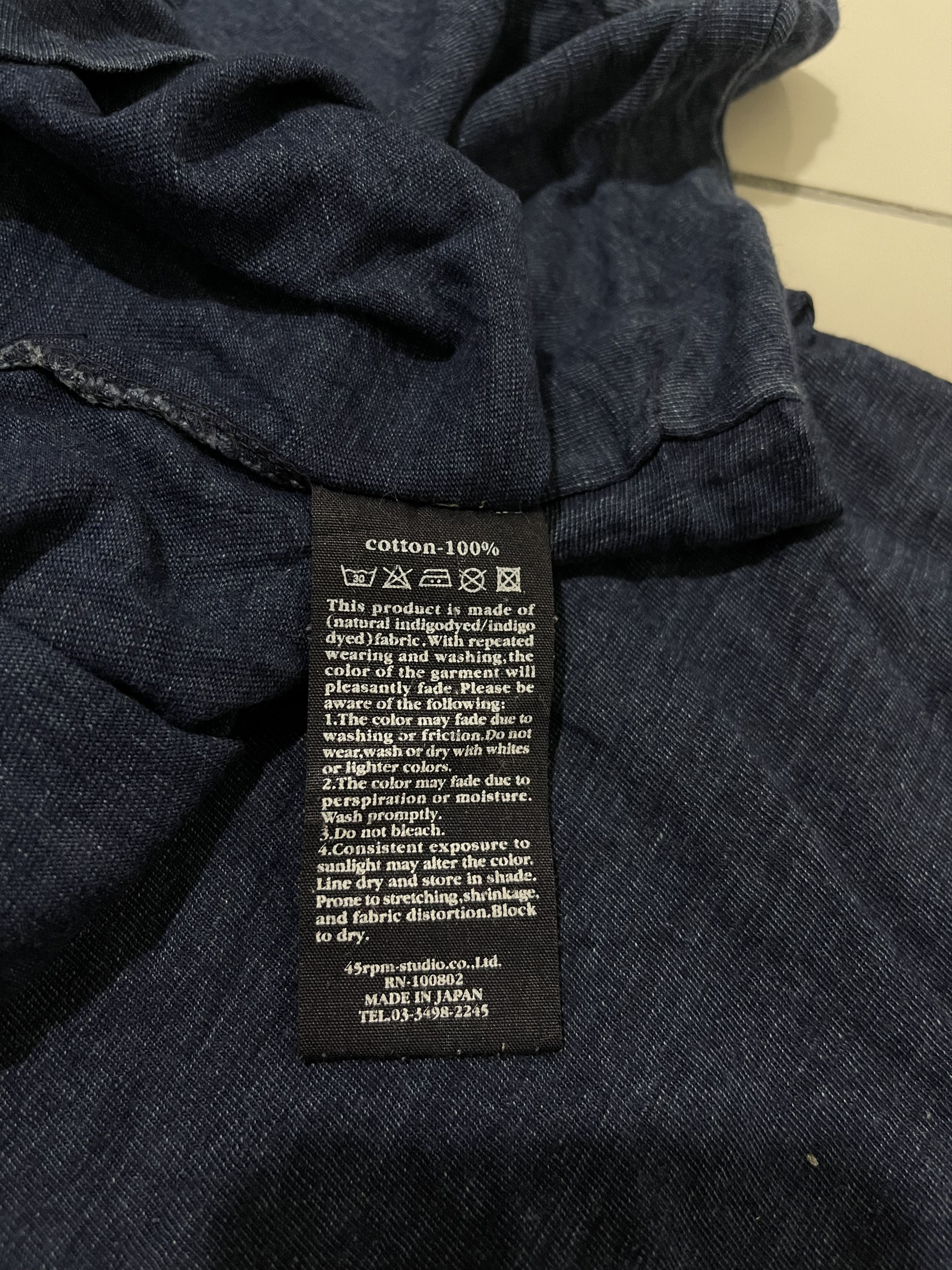 45rpm × Indigo 45rpm Indigo Dye T-Shirt Size US L / EU 52-54 / 3 - 5 Thumbnail