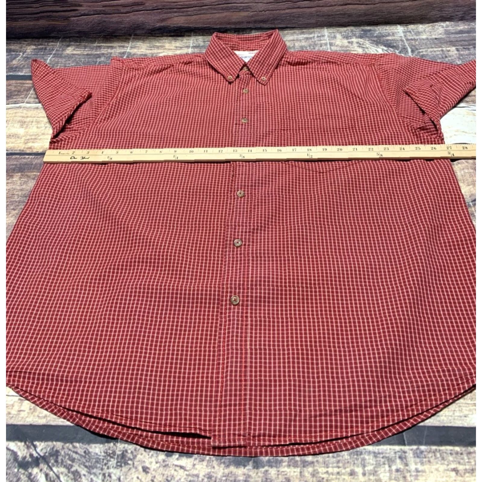 Wrangler Wrangler Hero Men’s XL Red Plaid Cotton Short Sleeve Button-Down Shirt PMID? Size US XL / EU 56 / 4 - 4 Thumbnail
