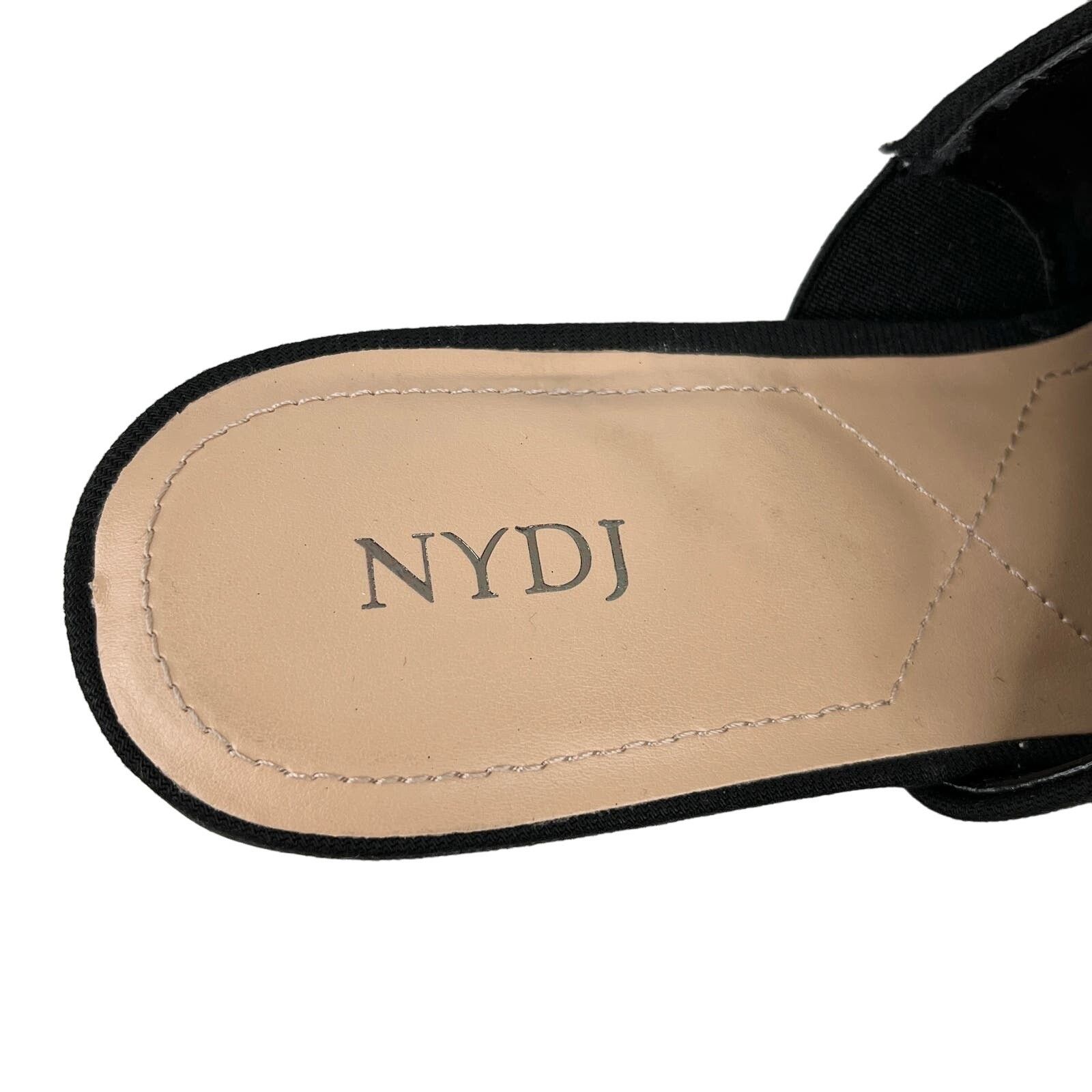 NYDJ NYDJ Claudine Wedge Mule Sandals Black 8 Patent Wedge New Size US 8 / IT 38 - 6 Thumbnail
