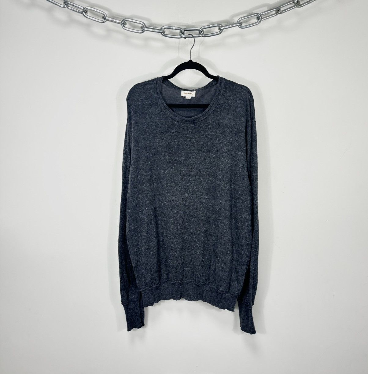 Diesel Vintage Diesel Y2K Logo Gray Avant Garde Hype Sweater Size US XXL / EU 58 / 5 - 1 Thumbnail