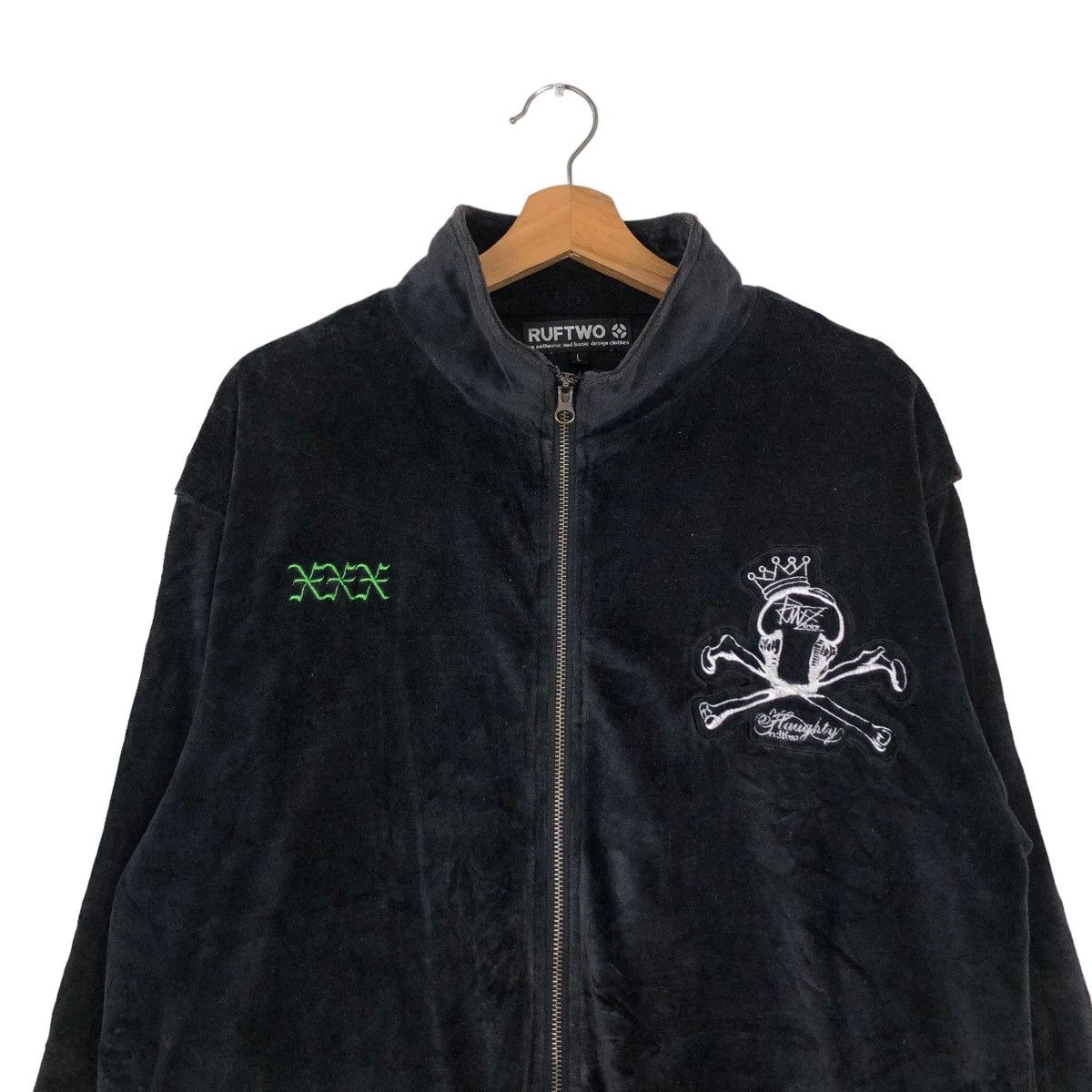 Japanese Brand × Vintage 📌VINTAGE VELVET BIKER JACKET RUFTWO JAPAN PUNK BIG LOGO Size US L / EU 52-54 / 3 - 4 Thumbnail