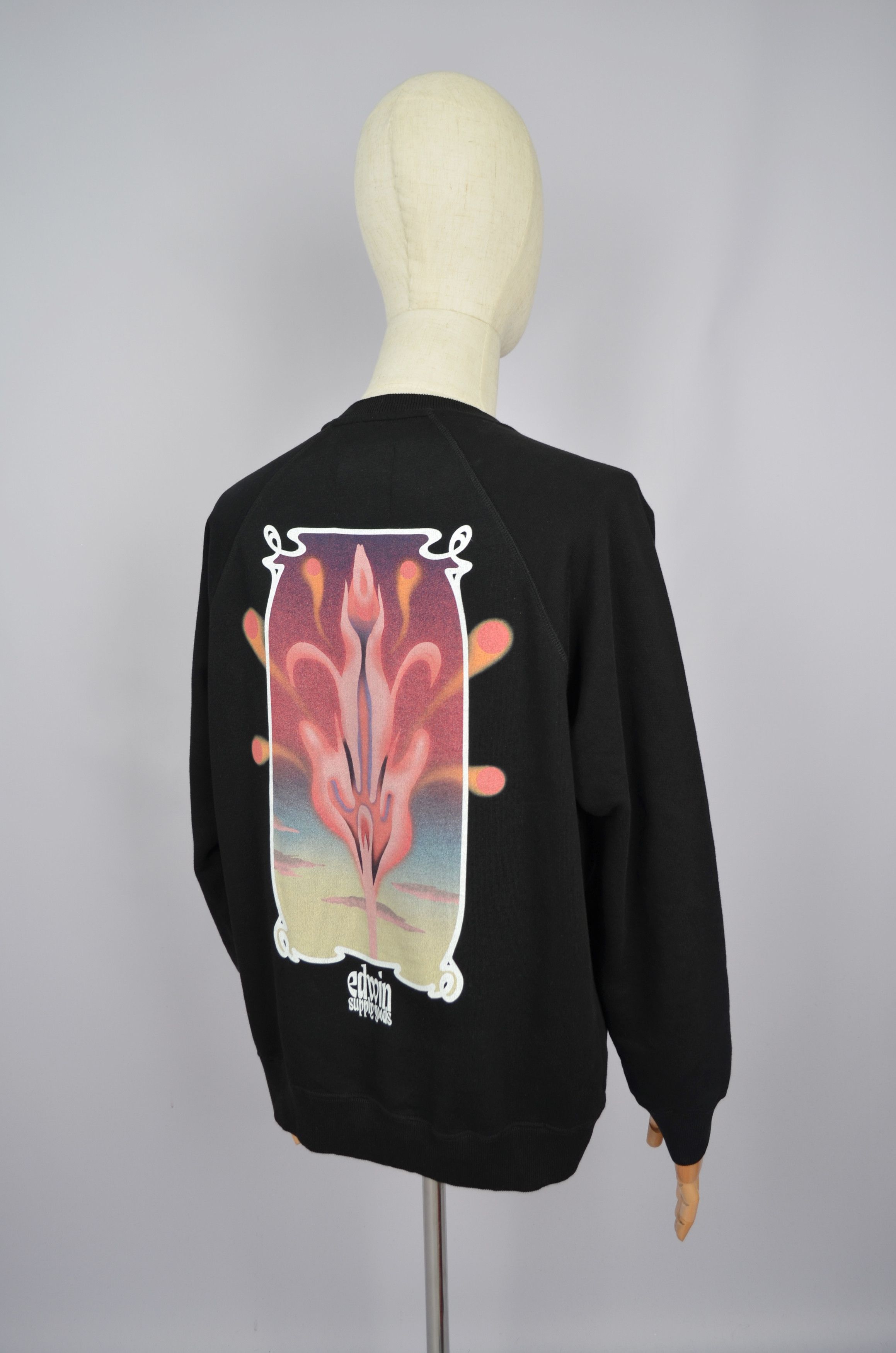 Edwin EDWIN Hana No Shita Mens Sweatshirt Black Size S P2P 22'8" Size US S / EU 44-46 / 1 - 11 Thumbnail
