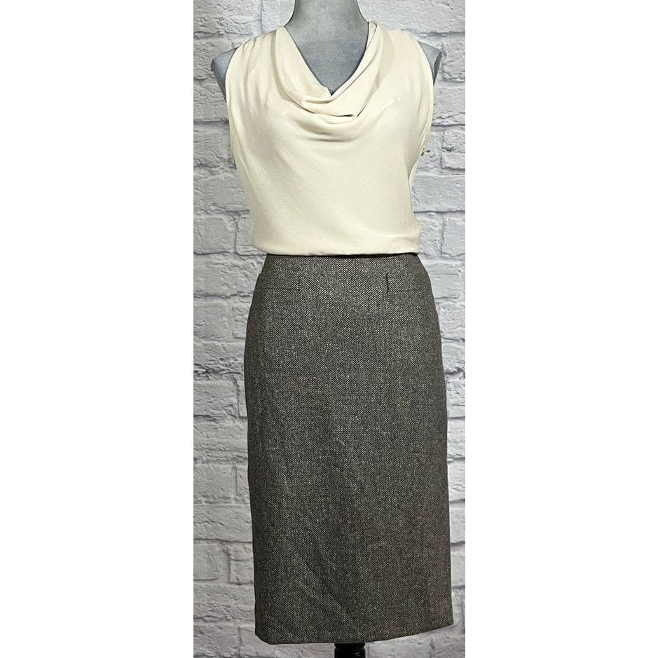 Escada Stunning Escada Draped Neck Silk/Wool/Angora Tweed Dress Size XS / US 0-2 / IT 36-38 - 2 Thumbnail