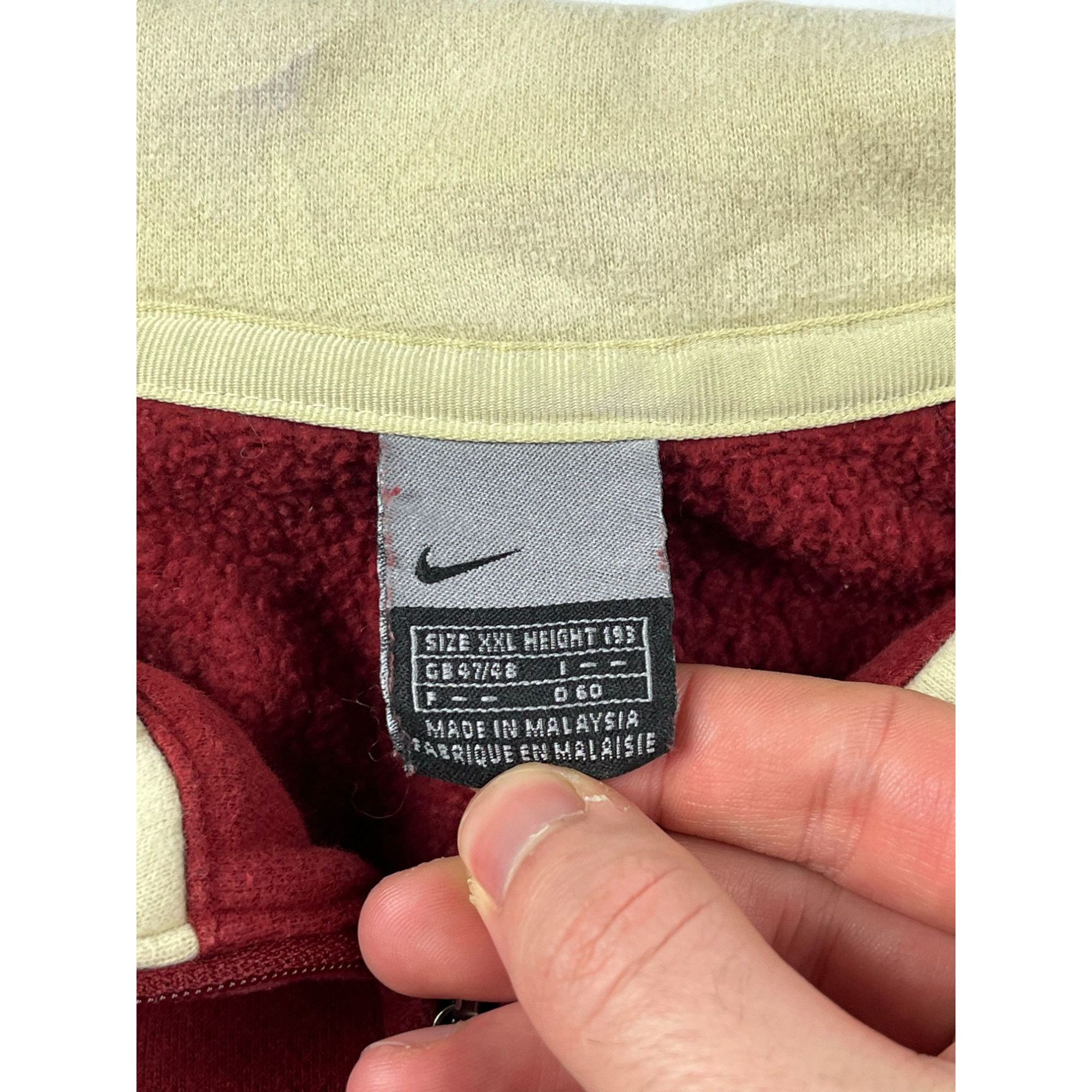 Nike × Vintage Nike Vintage 90s Mens Zip Pullover Sweatshirt Size US XXL / EU 58 / 5 - 3 Thumbnail