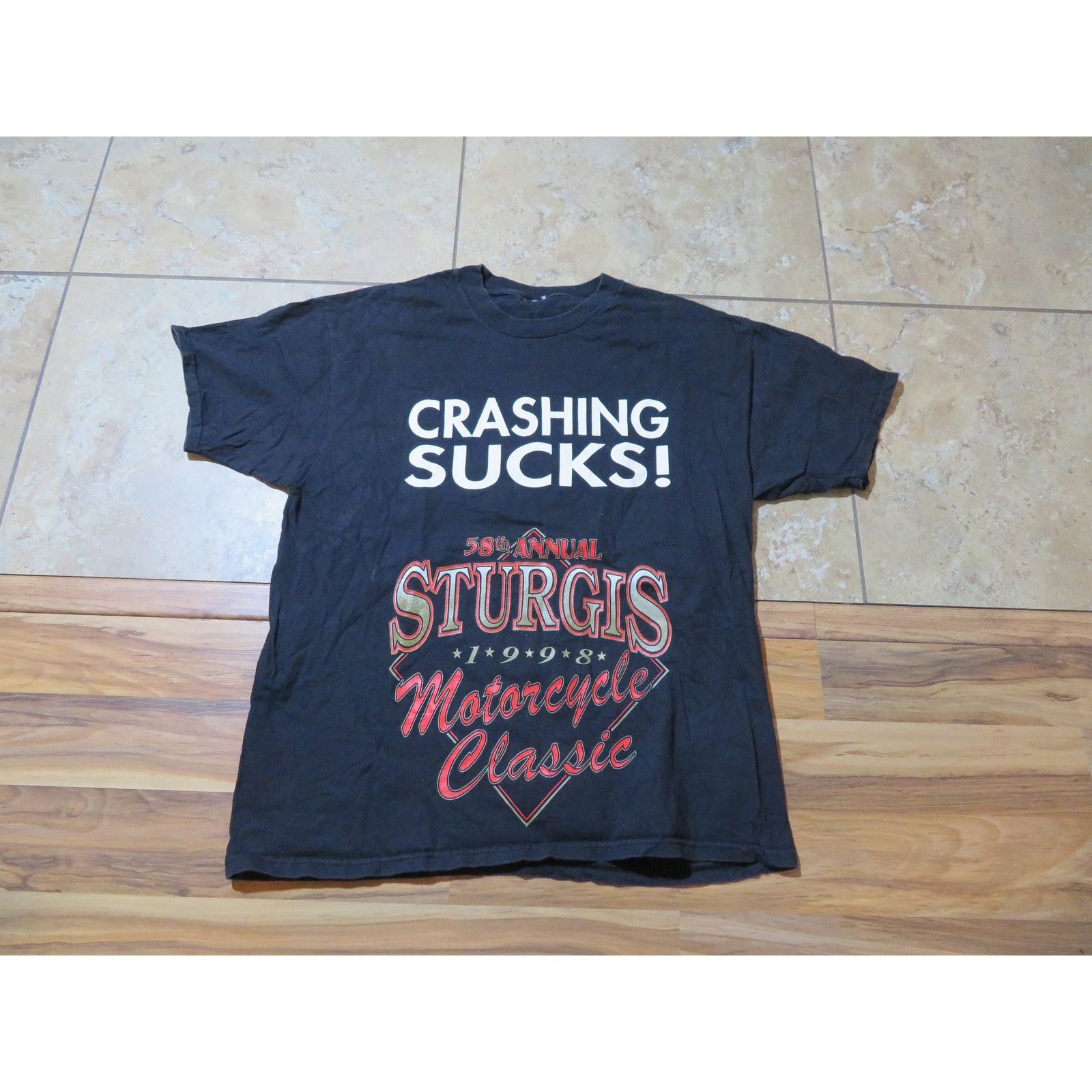 Other 90s Sturgis Rally Crashing Sucks Frontier Bar Black Sz XL Size US L / EU 52-54 / 3 - 1 Thumbnail