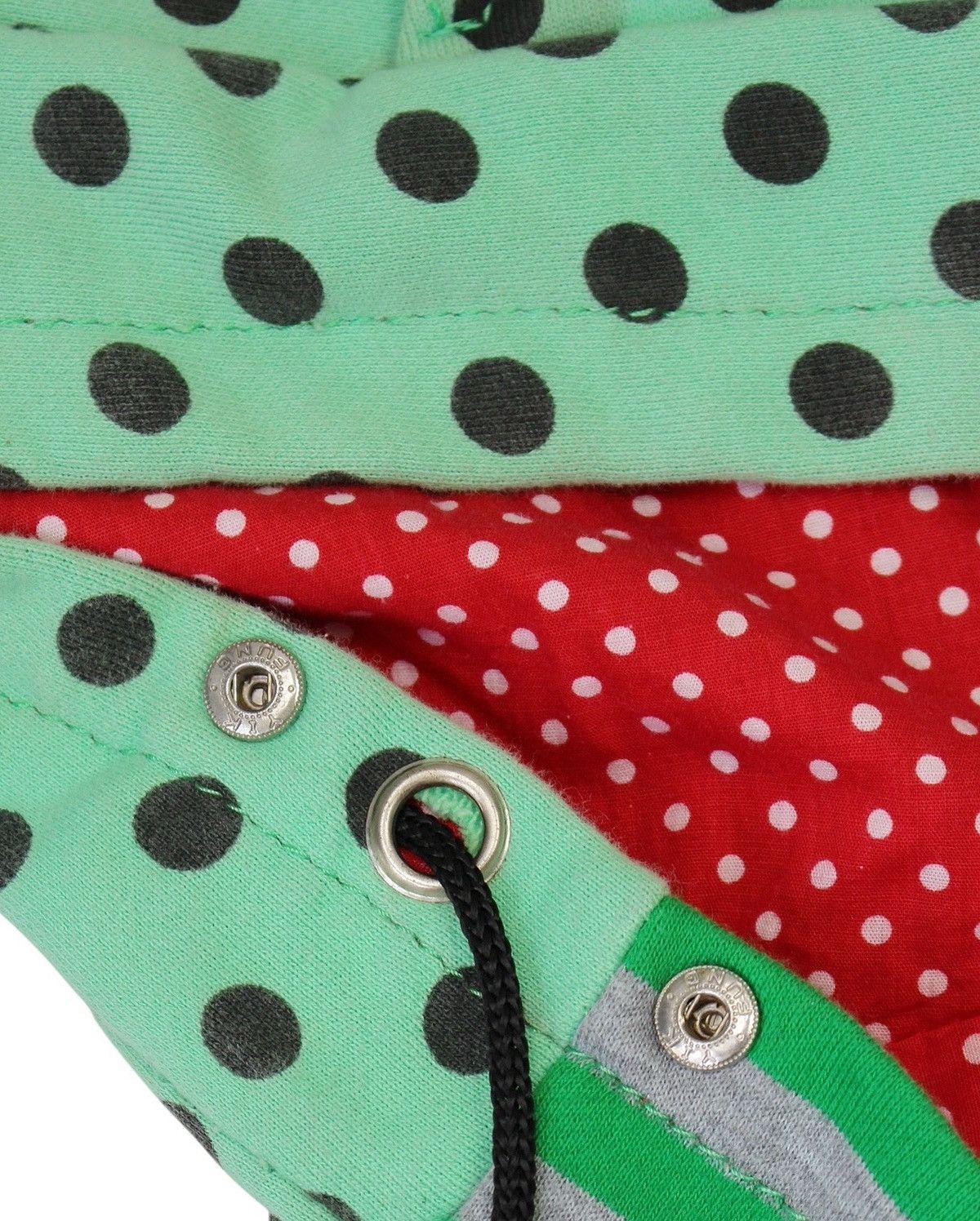 Japanese Brand 2000S HOODED BACKPACK BY WOR – GREEN POLKA DOTS Size ONE SIZE - 10 Thumbnail