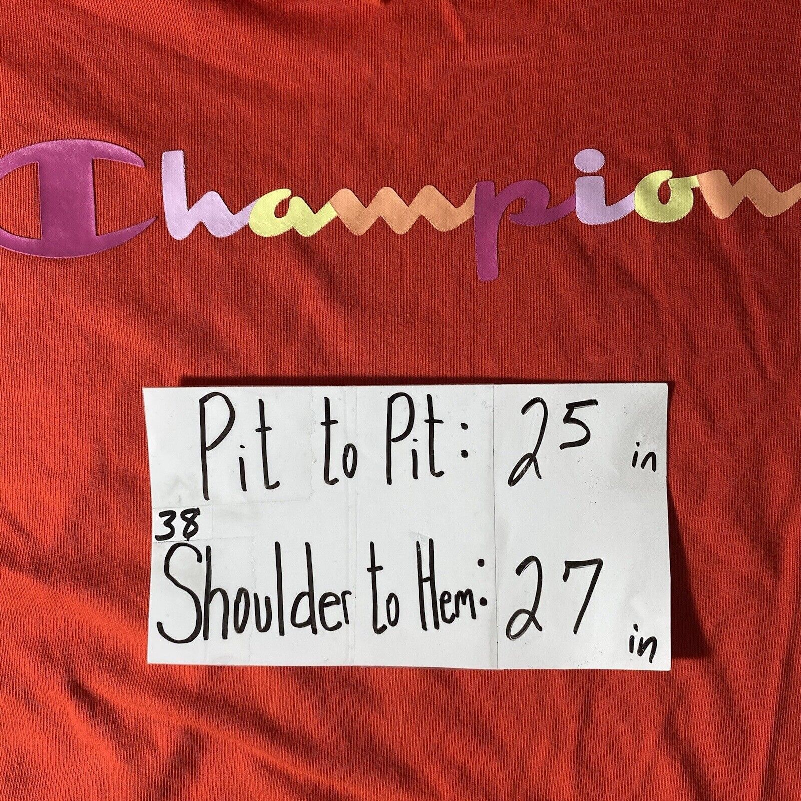 Champion Champion Women’s XL Orange Hoodie Colorful Logo Sweatshirt Size XL / US 12-14 / IT 48-50 - 10 Thumbnail