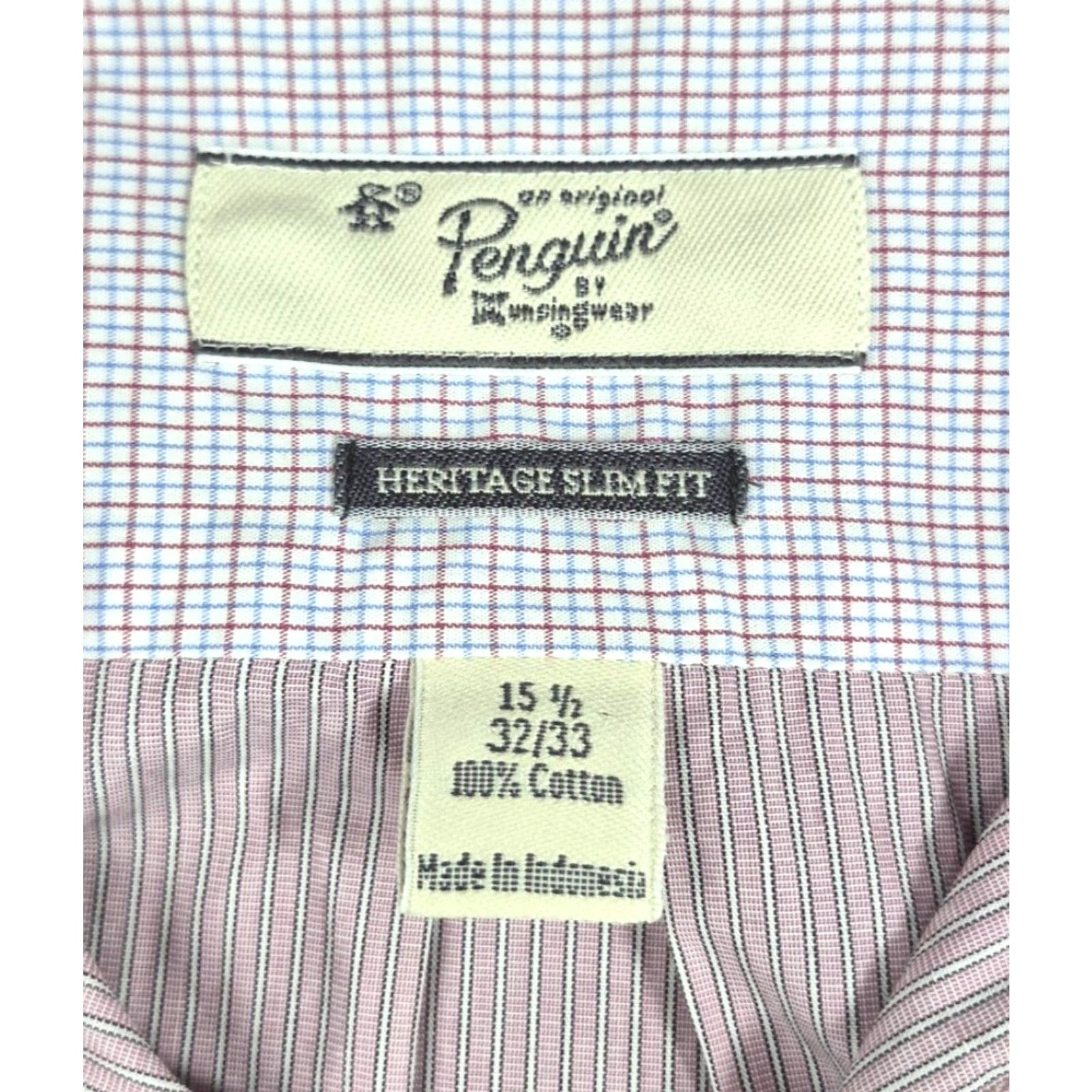 Original Penguin Original Penguin Heritage Slim Fit Shirt Mens 15.5 Pink Pinstripe Button Up Long Sleeve Dress Shirt, 100% Cotton, Slim, Classic Preppy Mens Size US L / EU 52-54 / 3 - 6 Thumbnail