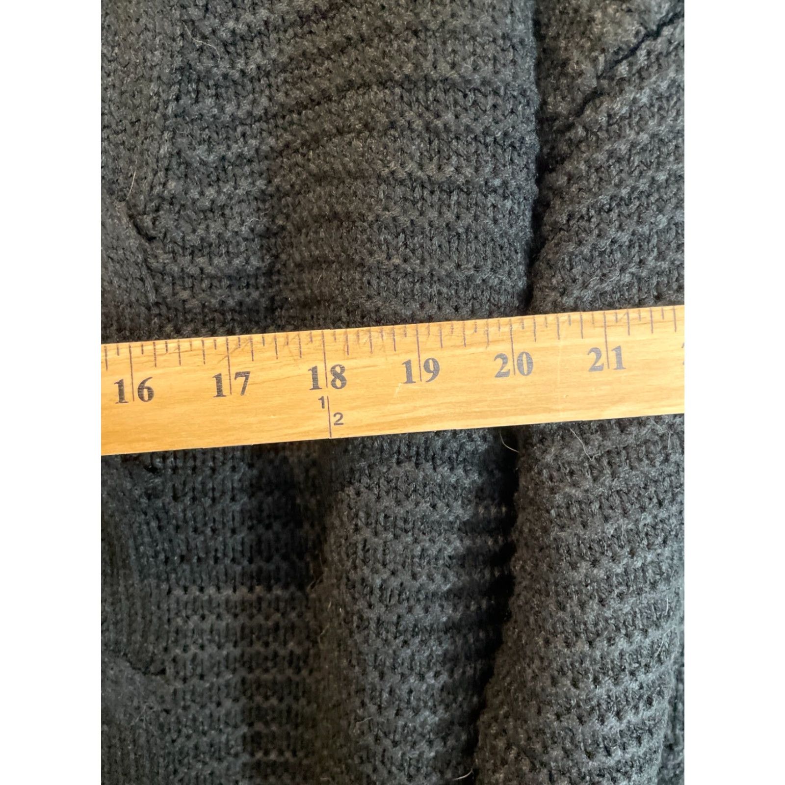 Vintage Women’s Open Front Cardigan 2XL Black Acrylic Knit Balloon Sleeve Casual Open Front Heavyweight Sweater Classic Size XXL / US 16-18 / IT 52-54 - 2 Thumbnail