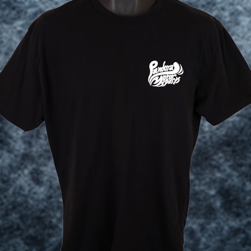 Next Level Pandora Motorsports T Shirt Mens Large Black Pandoras Box T-Shirt Graphic Tee Racing Chinese Double-Sided 2010s Mens Size US L / EU 52-54 / 3 - 1 Thumbnail