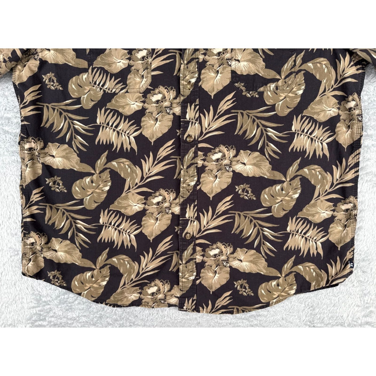 Chaps VINTAGE Chaps Shirt Mens 2XL Hawaiian Floral Leaf Print Cotton Button-Up Beige Black Short Sleeve Mens Regular Adult 2XL Hawaiian Theme Boys/Girls Men Size US XXL / EU 58 / 5 - 7 Thumbnail
