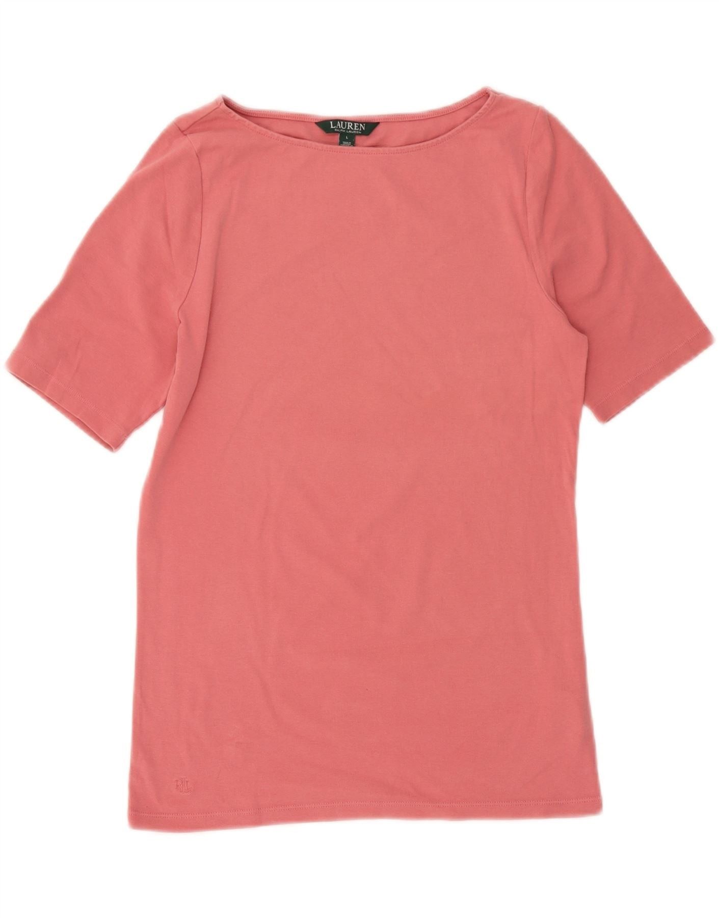 Ralph Lauren Womens T-Shirt Top UK 14 Large Pink Cotton Size S / US 4 / IT 40 - 1 Thumbnail