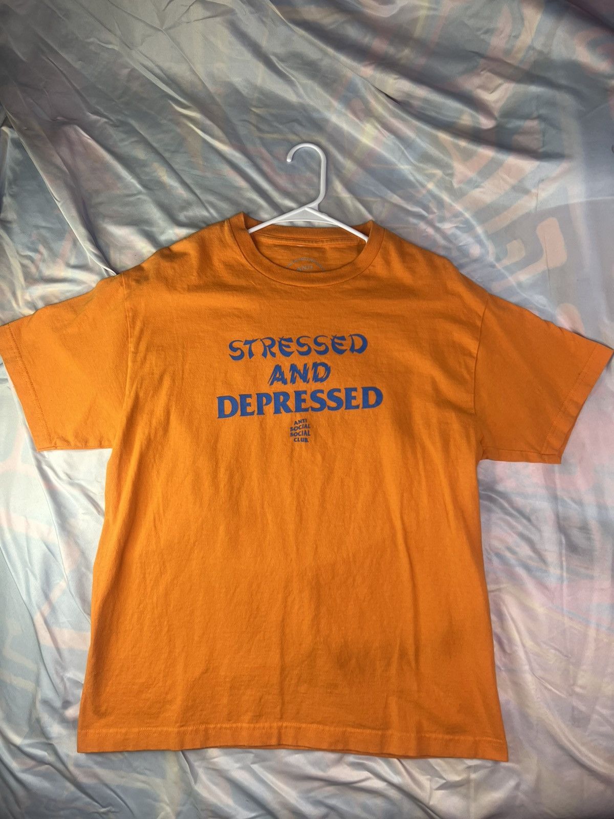Anti Social Social Club ASSC bright orange t shirt with blue print Size US L / EU 52-54 / 3 - 2 Thumbnail