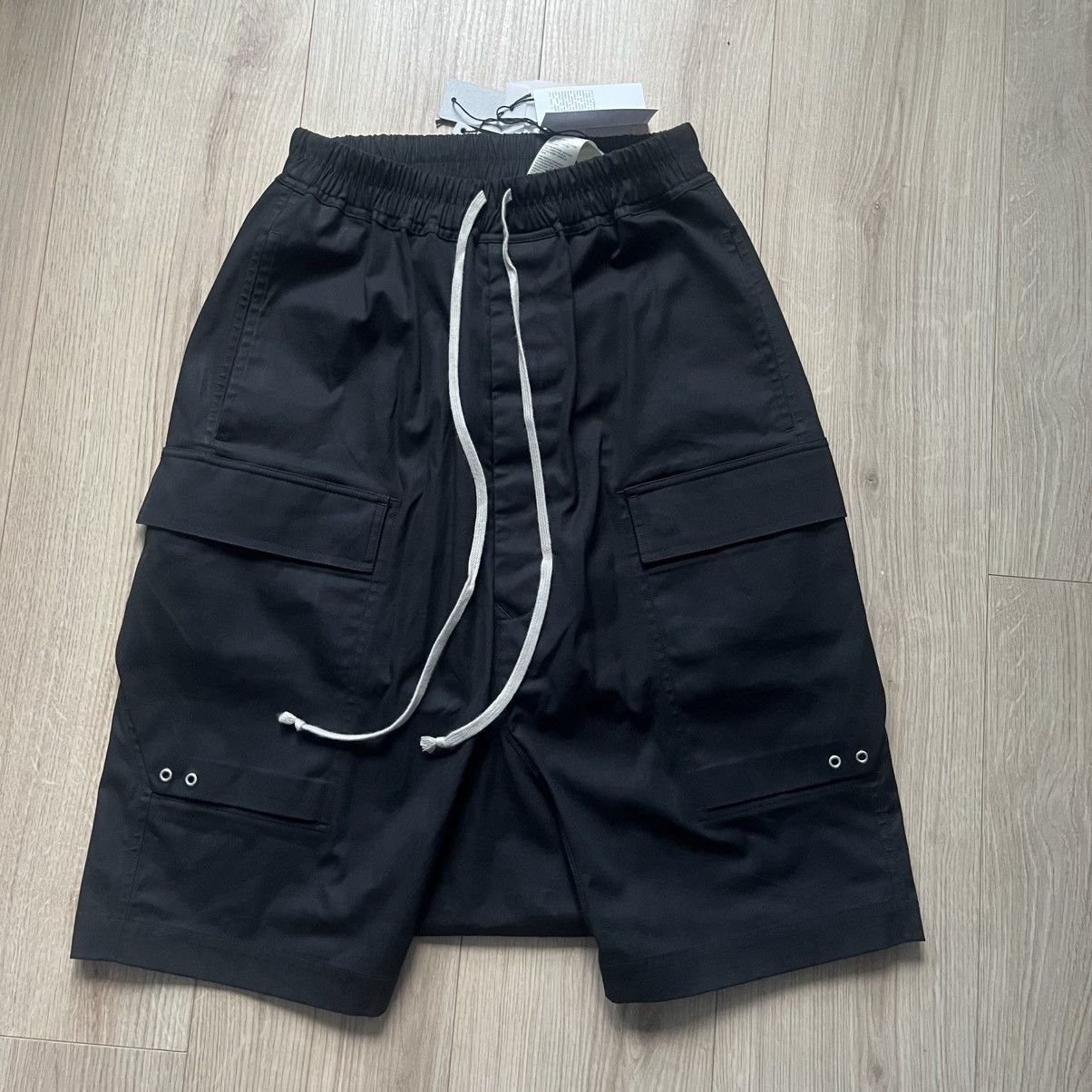 バ*】様 RickOwens DRKSHDW 17FW Cargo Pods Rick Owens DRKSHDW Pods Cargo Shorts - Made In Japan 12oz Gray Denim