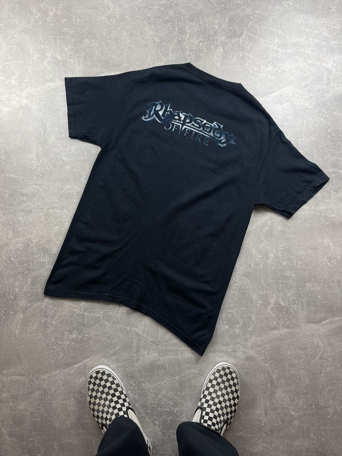 Band Tees × Vintage Rhapsody Of Fire Triumph Or Agony Vintage Black Rock T-Shirt Size US L / EU 52-54 / 3 - 5 Thumbnail