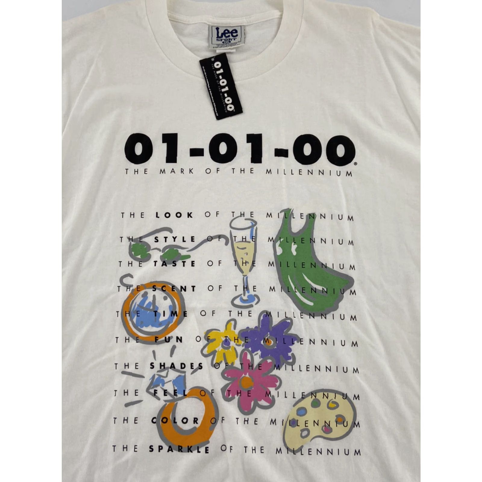 Lee VINTAGE Lee Y2K T-Shirt Adult 2XL White Cotton Short Sleeve Crew Neck Menâ€™s Size US XXL / EU 58 / 5 - 3 Thumbnail